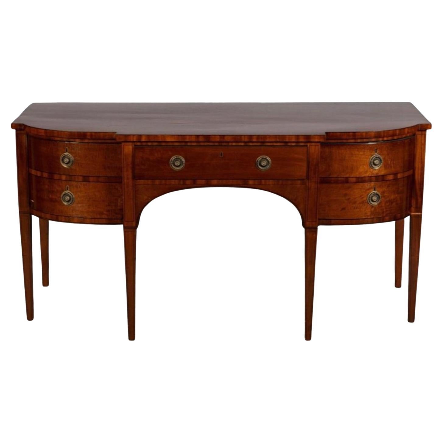 Late 18th Century George III Mahogany Sideboard with Square Tapered Legs