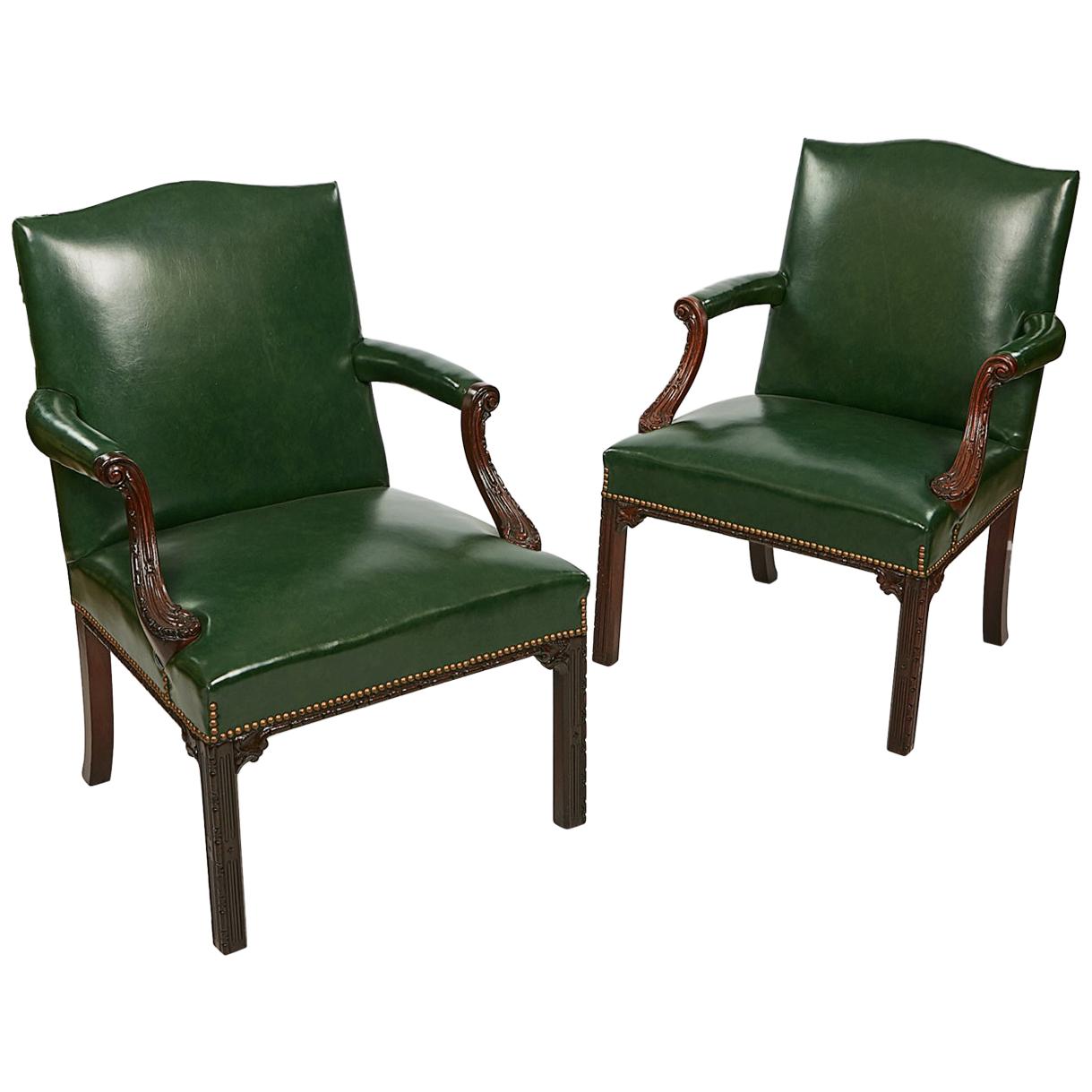 Late 18th Century George III Pair of Gainsborough Armchairs