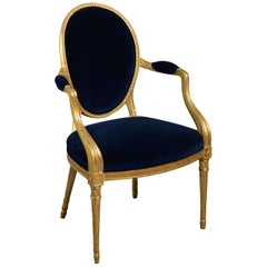 Late 18th Century George III Period Adam Giltwood Armchair
