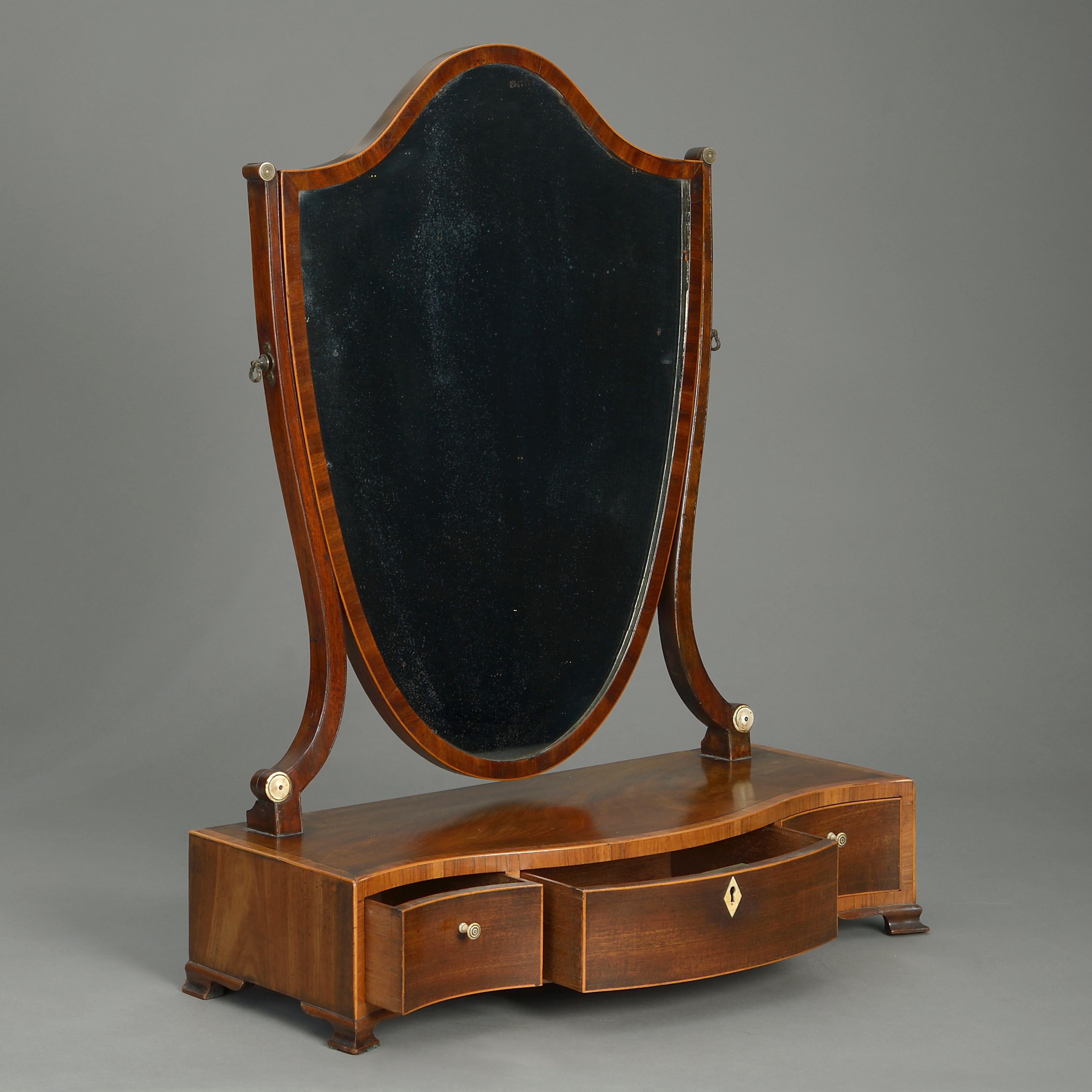 English Late 18th Century George III Period Toilet Mirror