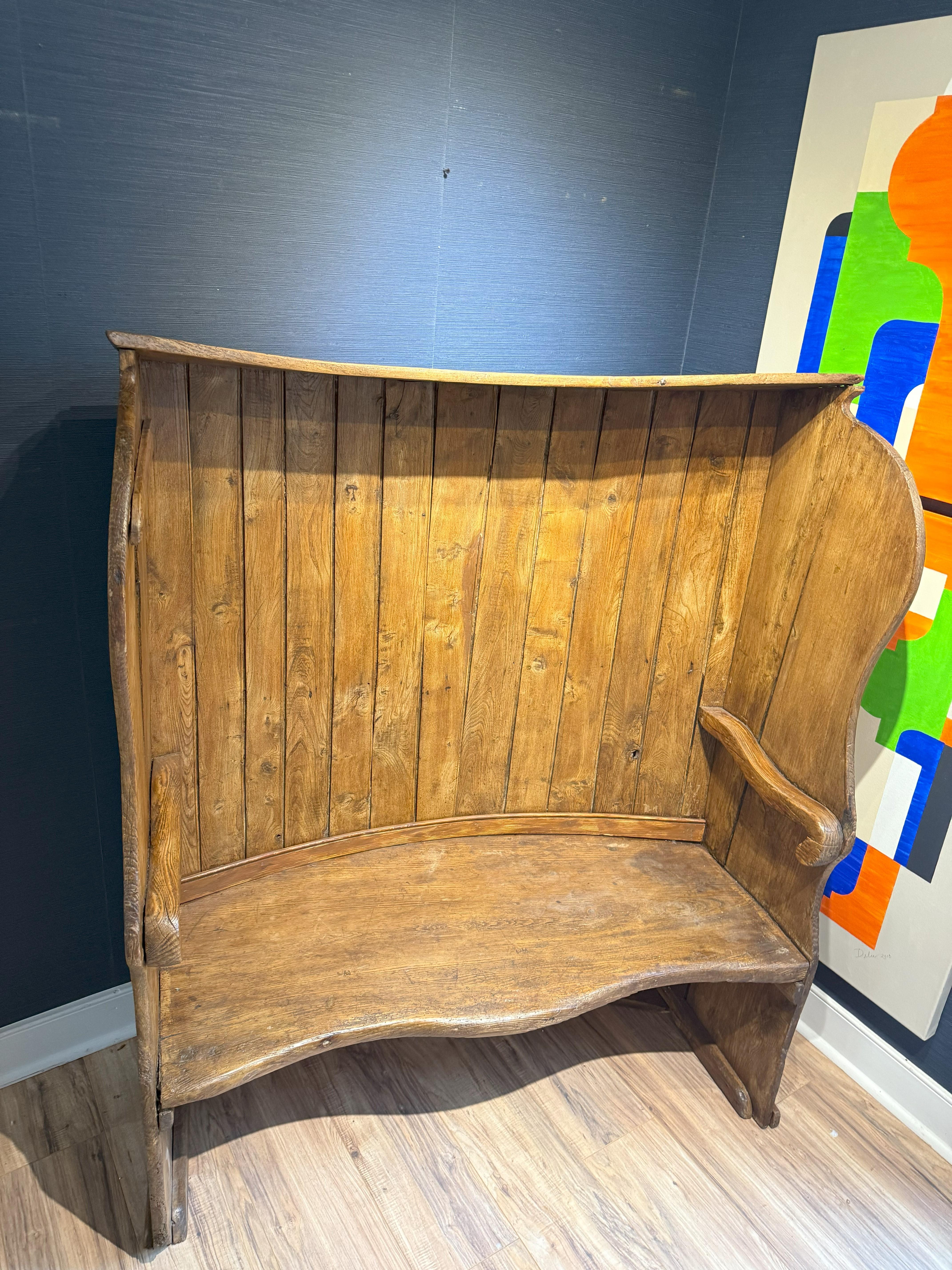 Late 18th Century Georgian Elm Settle For Sale 4