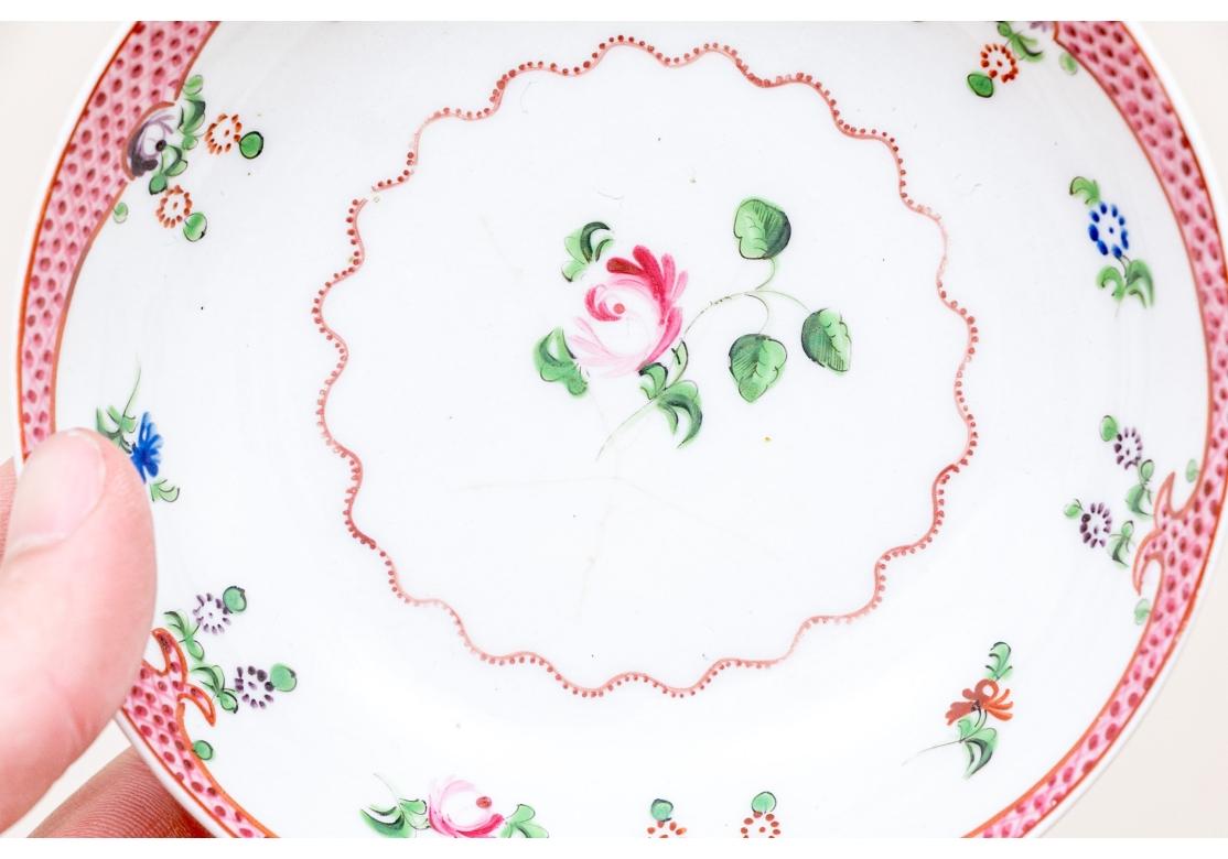 Late 18th Century Georgian English New Hall Partial Porcelain Tea Set For Sale 8