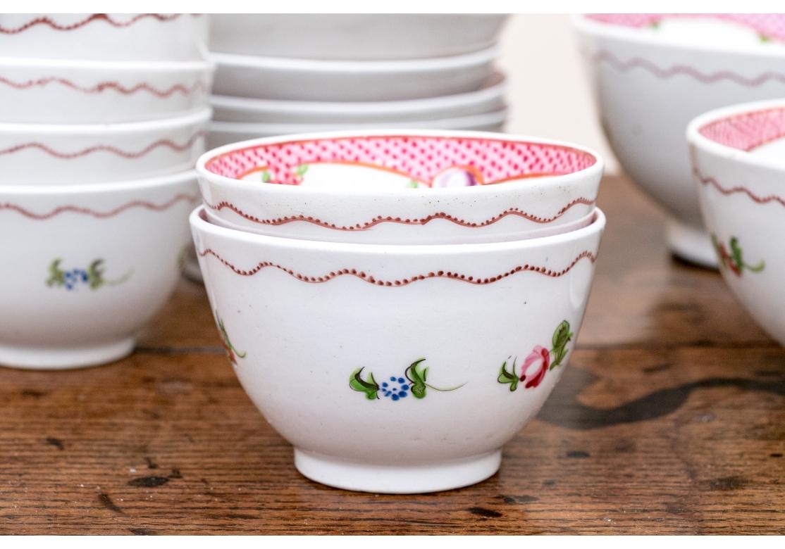 Late 18th Century Georgian English New Hall Partial Porcelain Tea Set For Sale 11