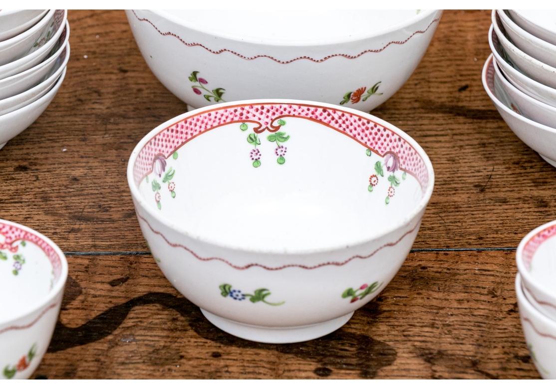 Late 18th Century Georgian English New Hall Partial Porcelain Tea Set For Sale 14