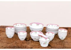 Late 18th Century Georgian English New Hall Partial Porcelain Tea Set