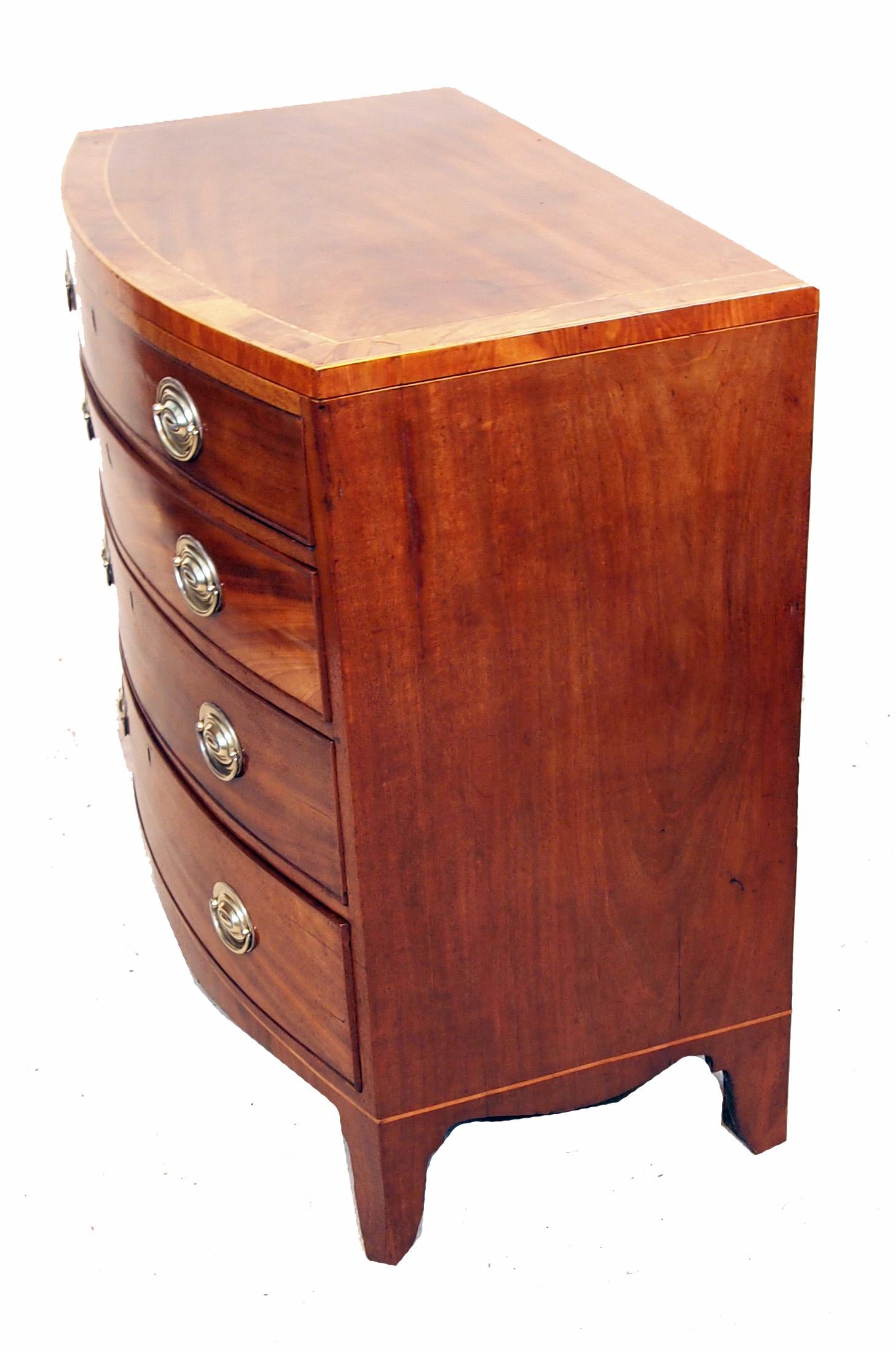 19th Century Late 18th Century Georgian Mahogany Bowfront Chest of Drawers