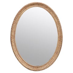 Miroir ovale en bois doré géorgien de la fin du XVIIIe siècle
