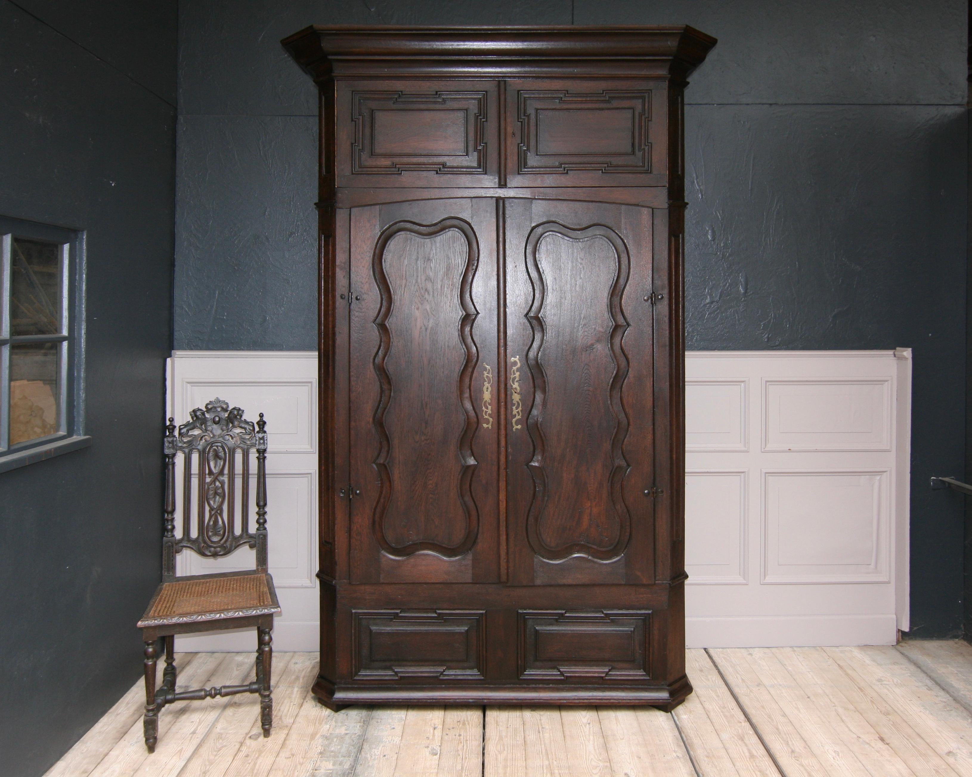 Baroque Late 18th Century German Monastery Cabinet Made of Oak For Sale