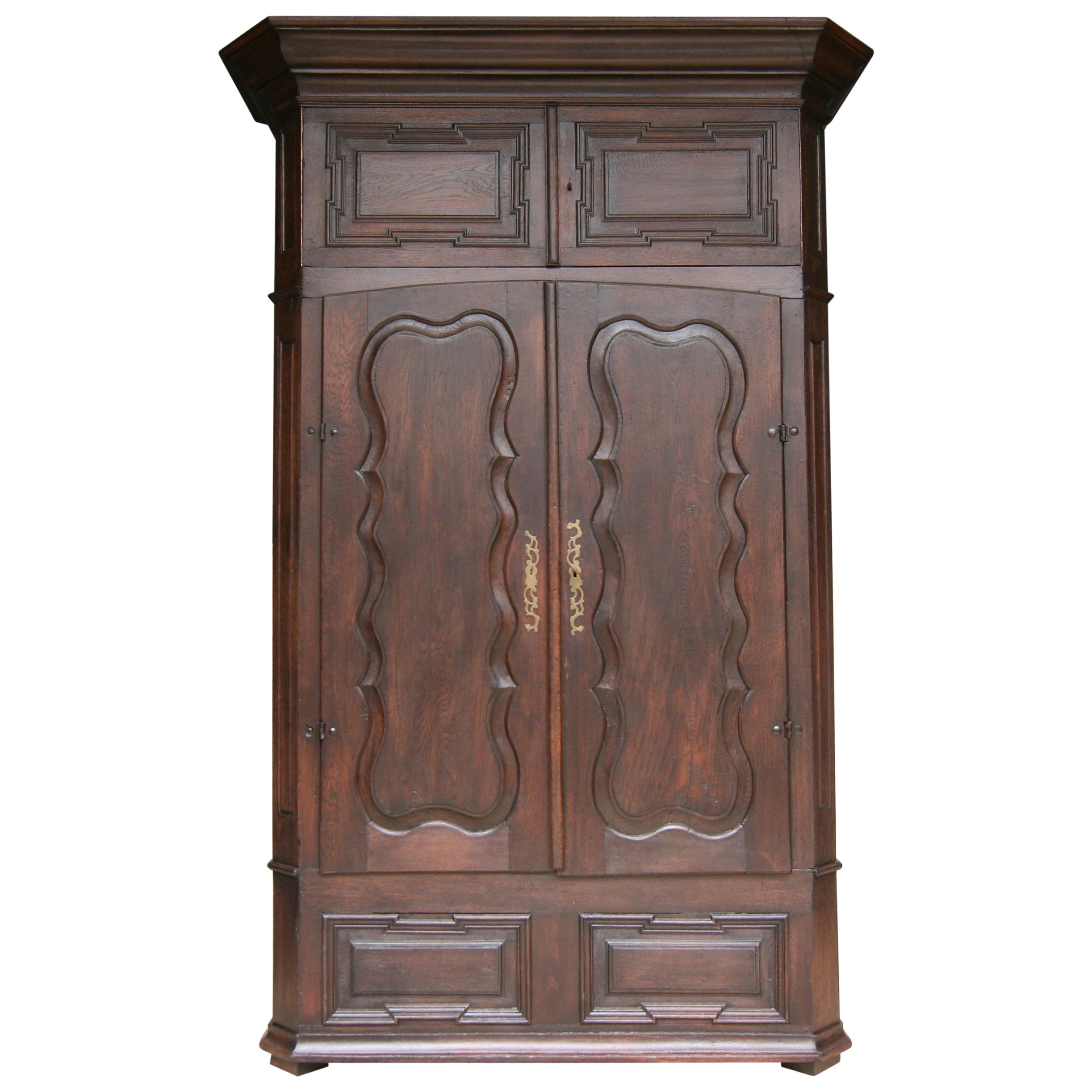 Late 18th Century German Monastery Cabinet Made of Oak For Sale