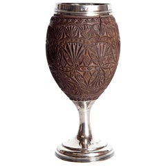 Antique Late 18th Century Geroge III Coconut and Silver Goblet by Charles Hougham