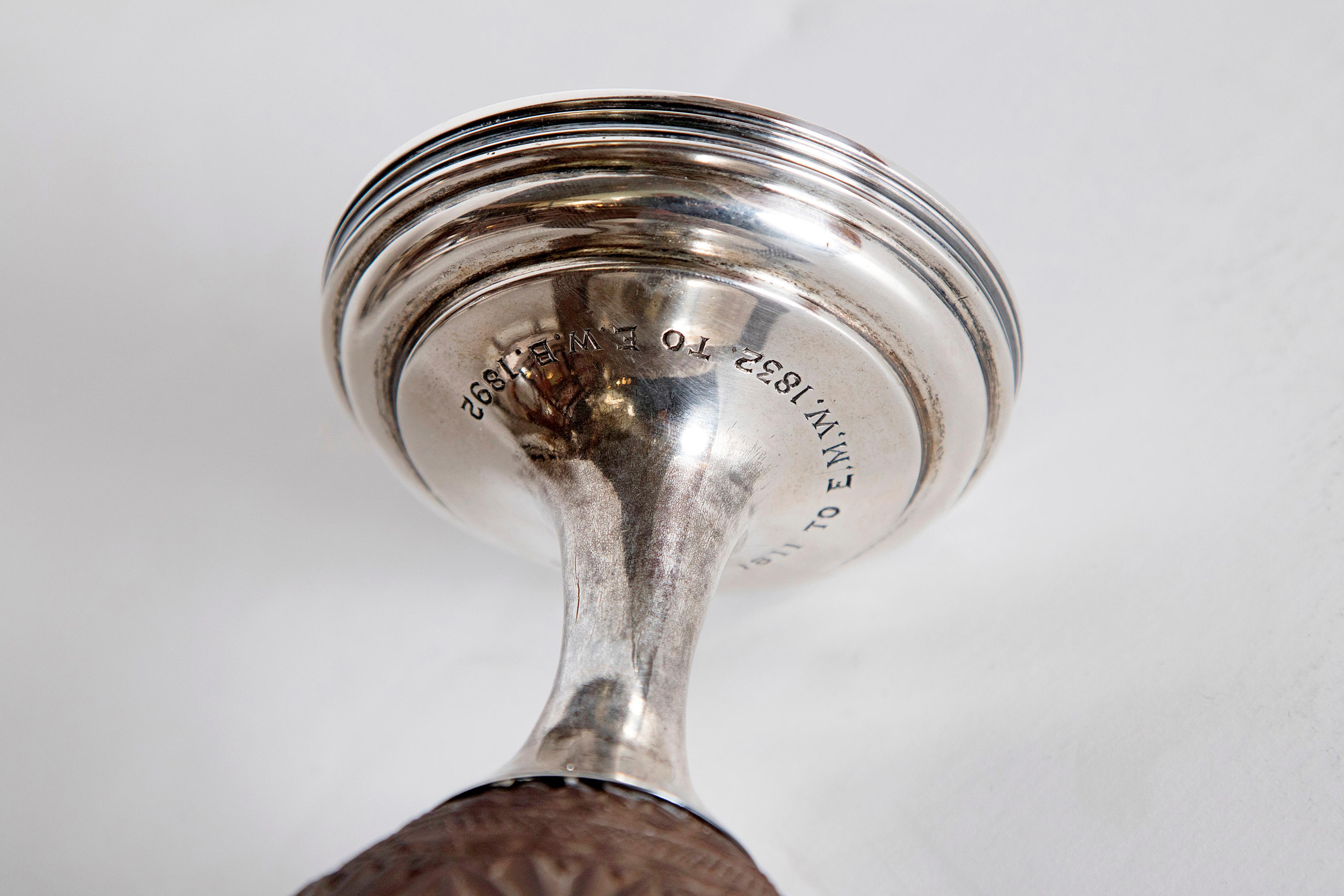 Late 18th Century Geroge III Coconut and Silver Goblet by Charles Hougham For Sale 6