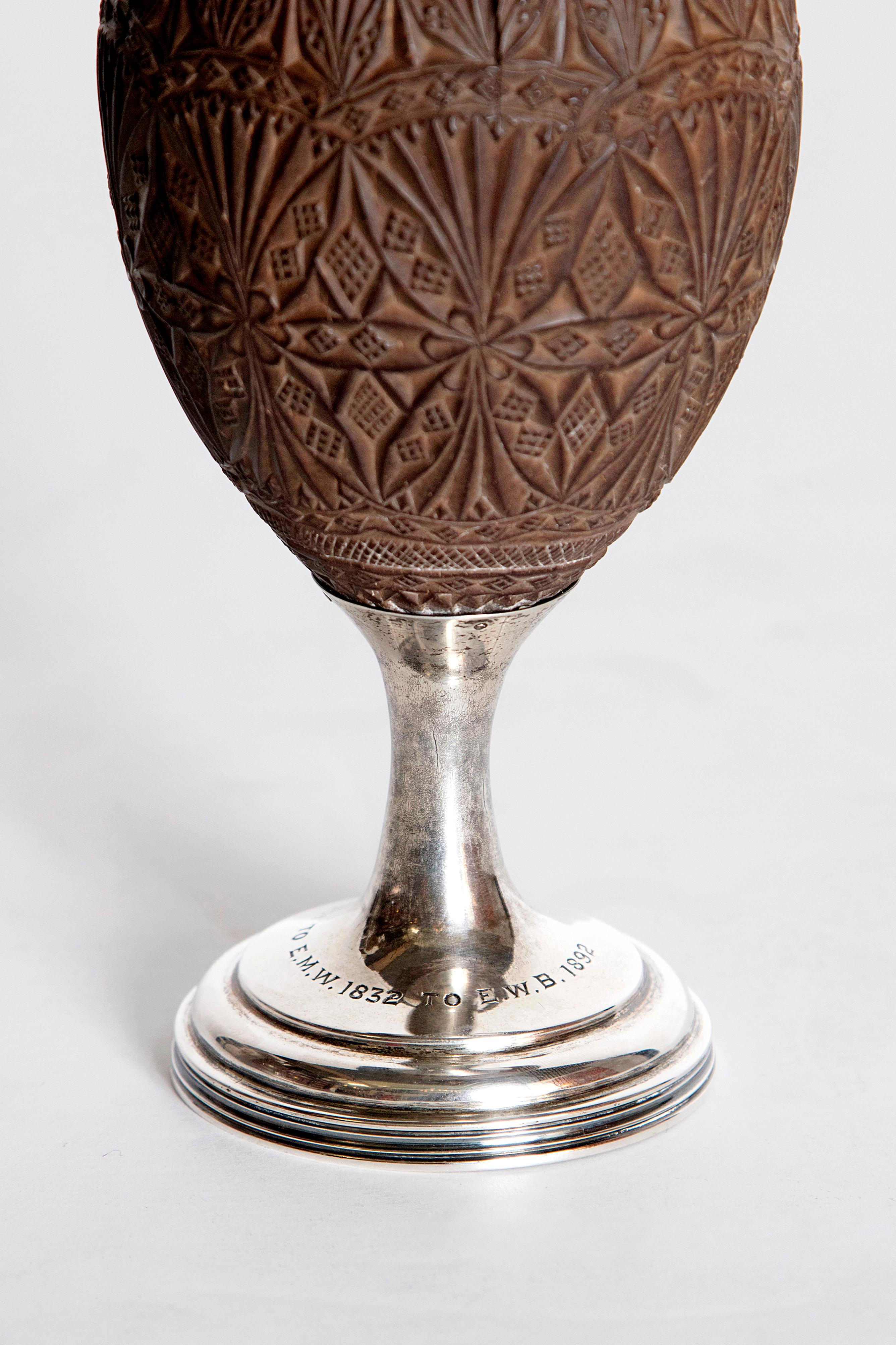Late 18th Century Geroge III Coconut and Silver Goblet by Charles Hougham For Sale 1
