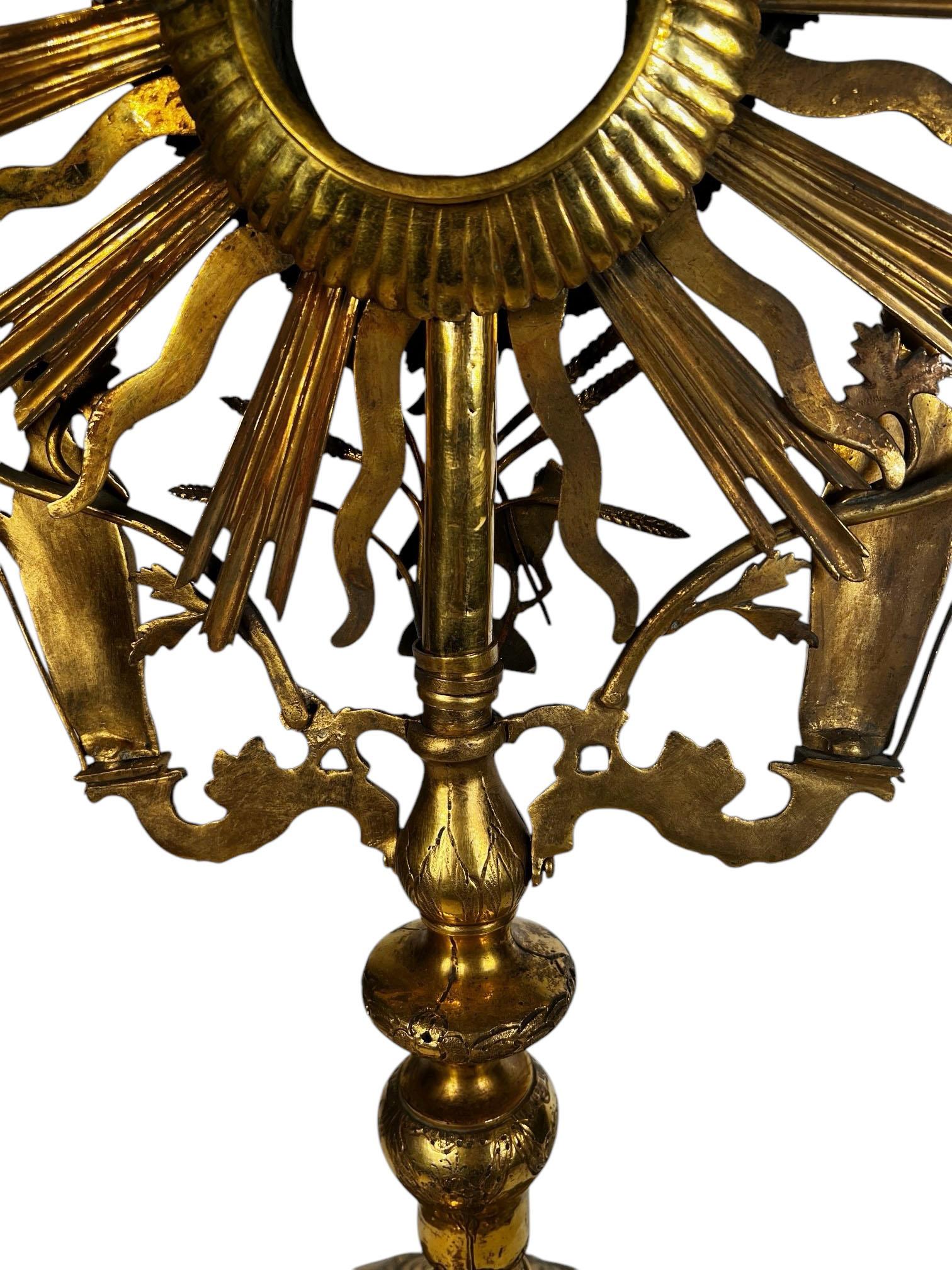 Vergoldete italienische Monstrance des späten 18. Jahrhunderts im Angebot 1