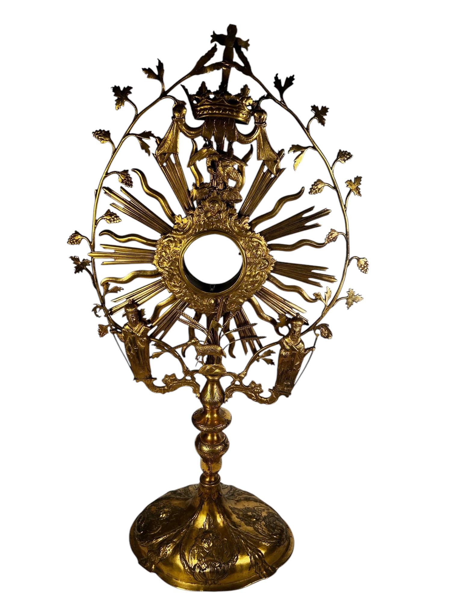 Vergoldete italienische Monstrance des späten 18. Jahrhunderts im Angebot 2