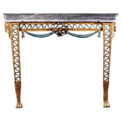 Late 18th Century Gilded Metal Console Table