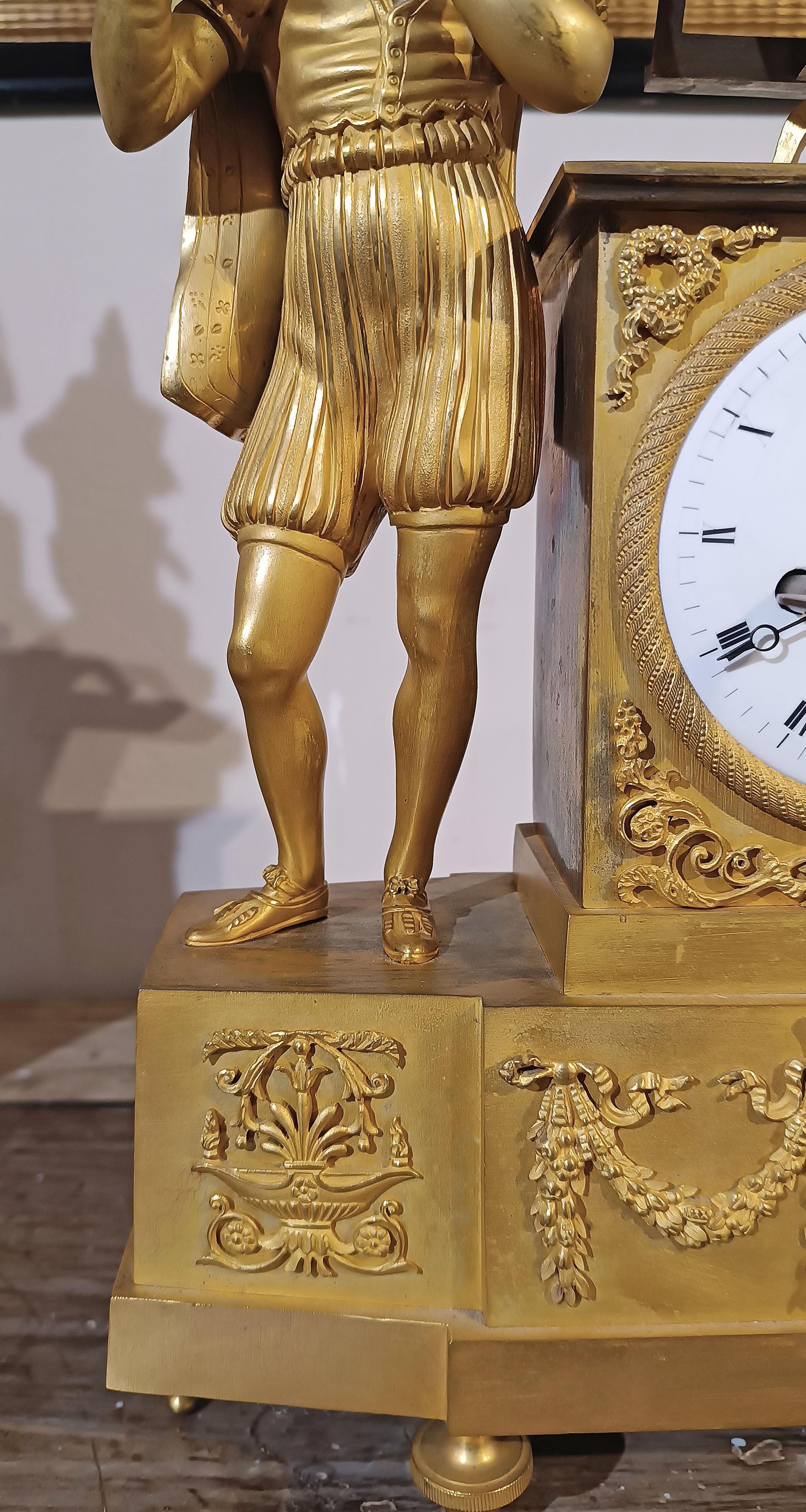 LATE 18th CENTURY GILDED NEOCLASSICAL CLOCK in vendita 4
