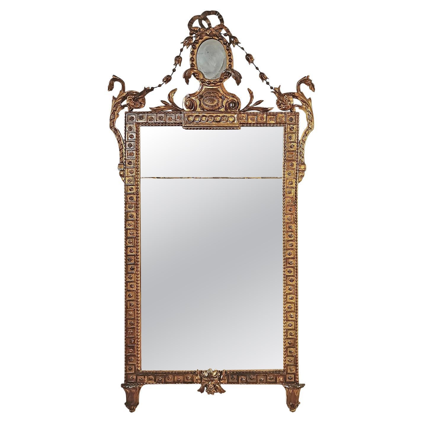 SPECCHIO NEOCLASSICO DORATO DEL TARDO 18° SECOLO