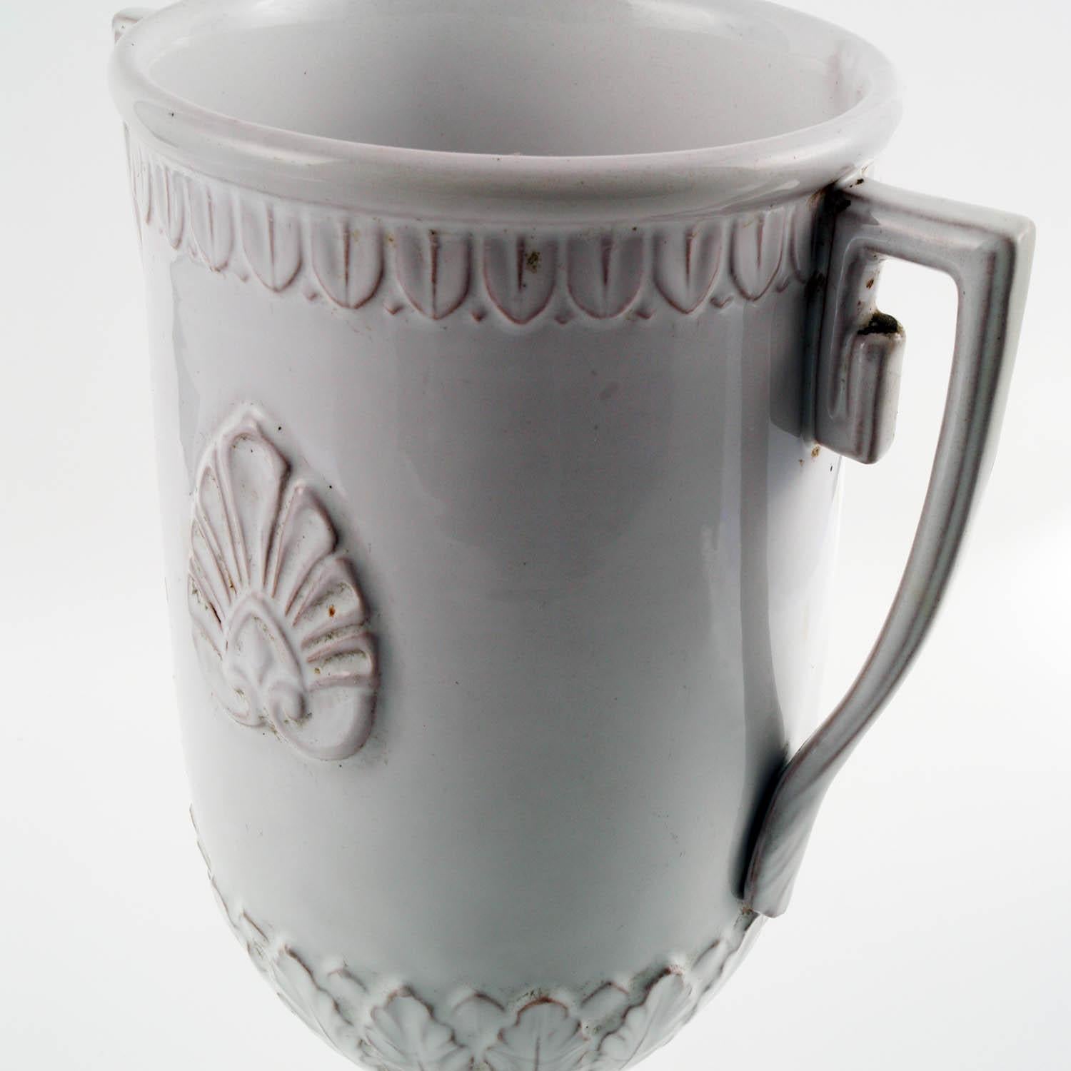 Italian Late 18th Century, Greek Classic Enameled Terracotta Vase Ceramiche di Este For Sale