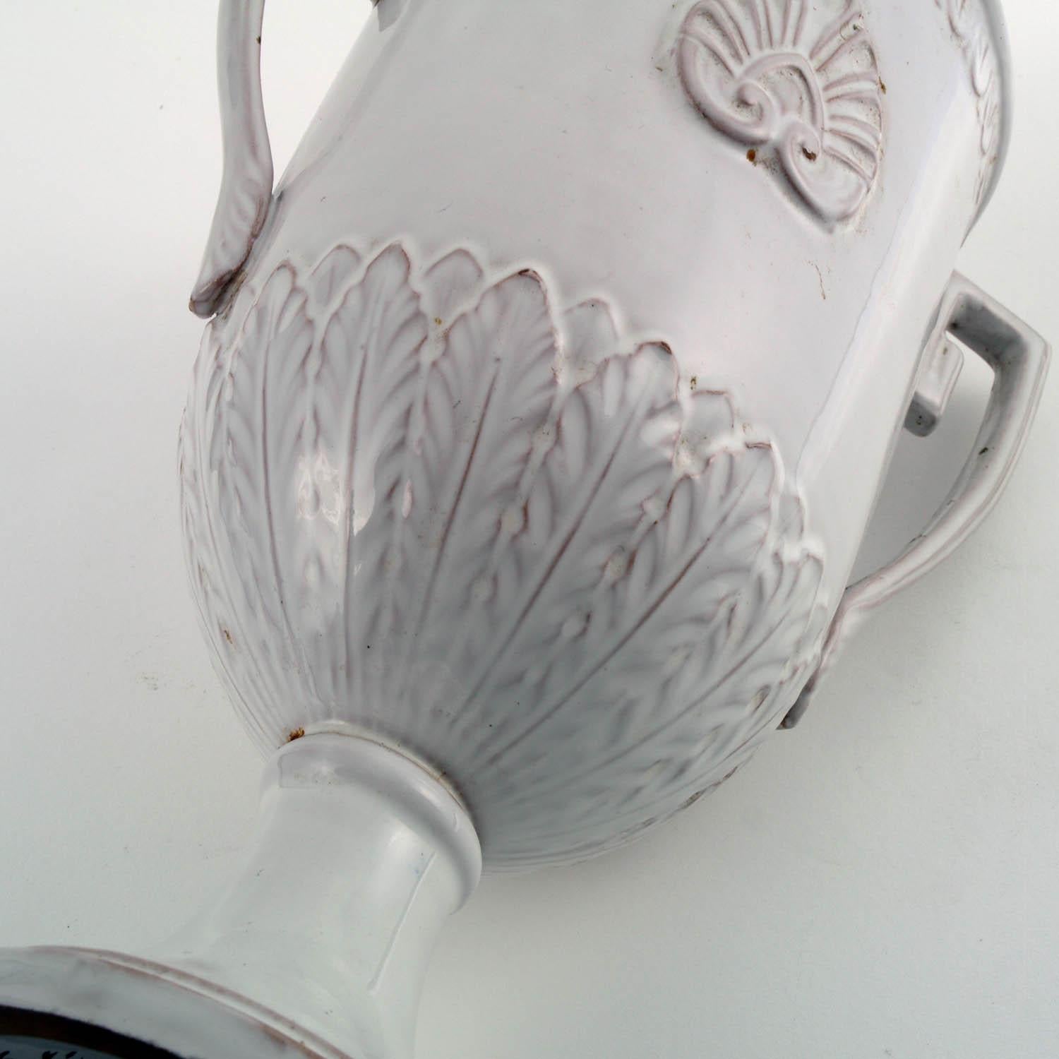 Late 18th Century, Greek Classic Enameled Terracotta Vase Ceramiche di Este In Good Condition For Sale In Vigonza, Padua