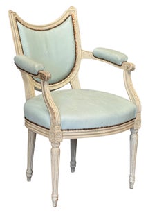 Late 18th Century Gustav III White-Painted and Upholstered Chair