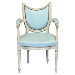 Late 18th Century Gustav III White-Painted and Upholstered Chair
