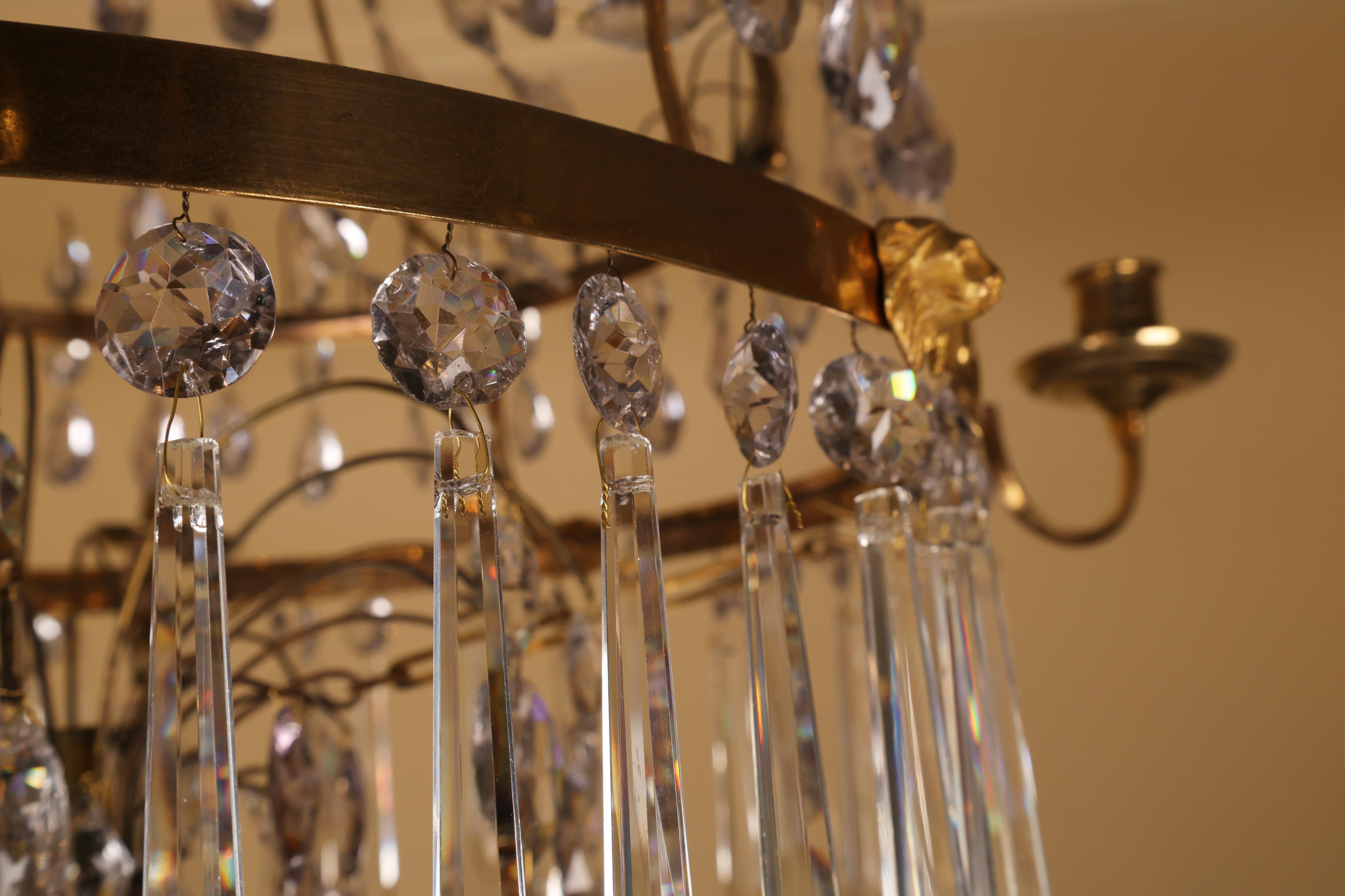 Lustre Gustavien de la fin du 18ème siècle Bon état - En vente à Ljungby, SE