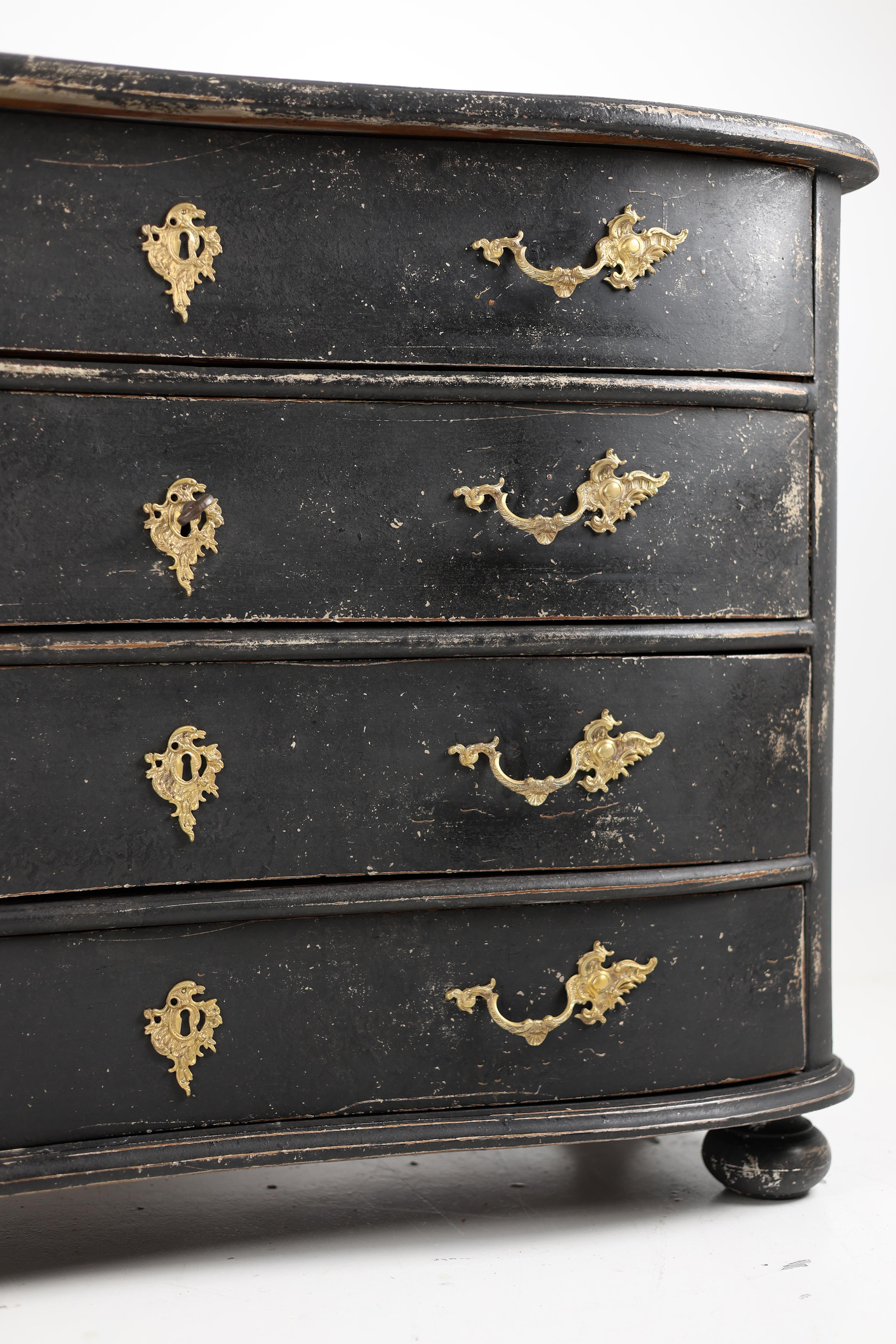 Baroque Late 18th Century Gustavian Chest of Drawers, Sweden, circa 1790 For Sale