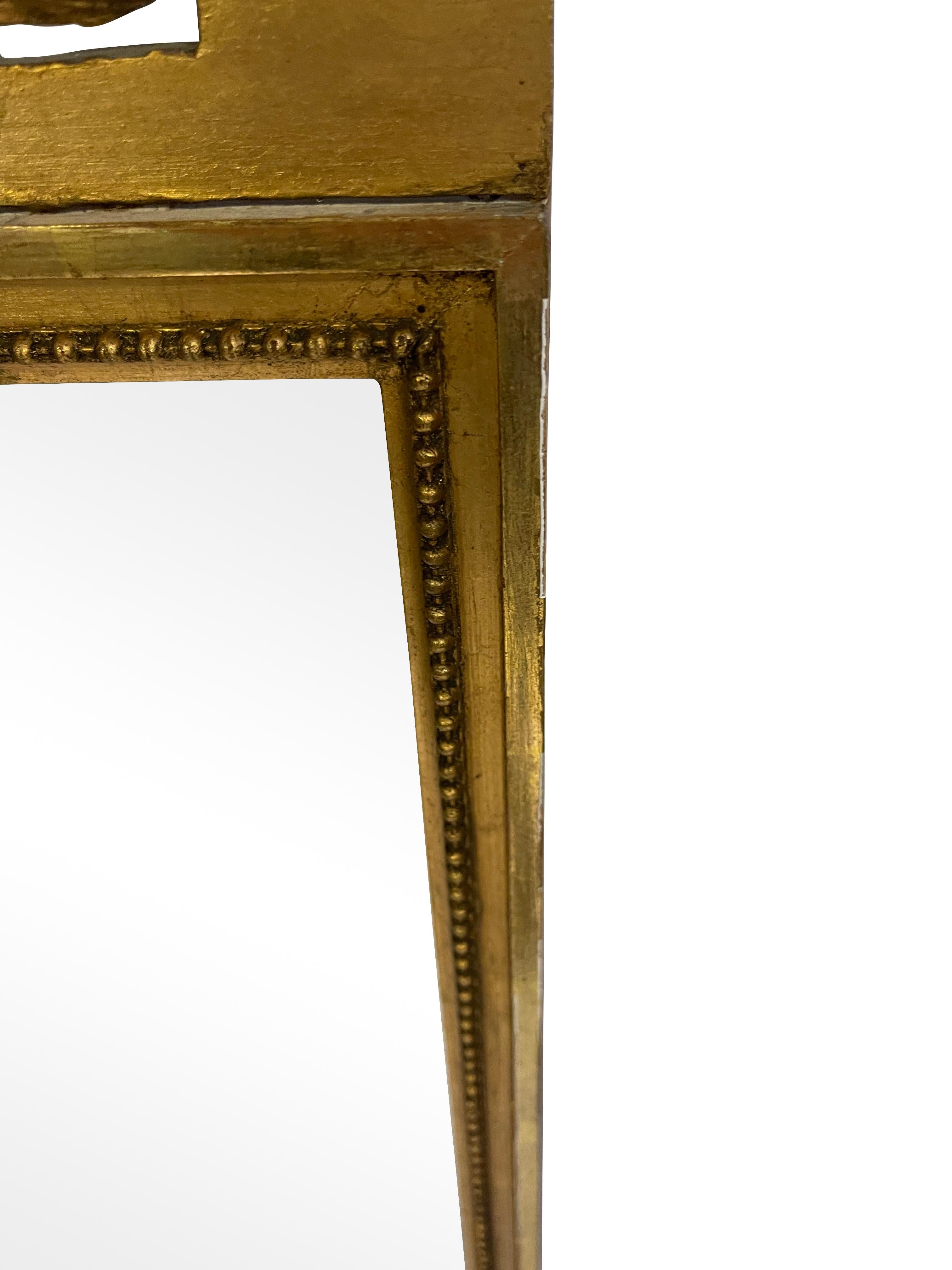 Miroir suédois doré de la fin du XVIIIe siècle de style gustavien avec verre d'origine en vente 2