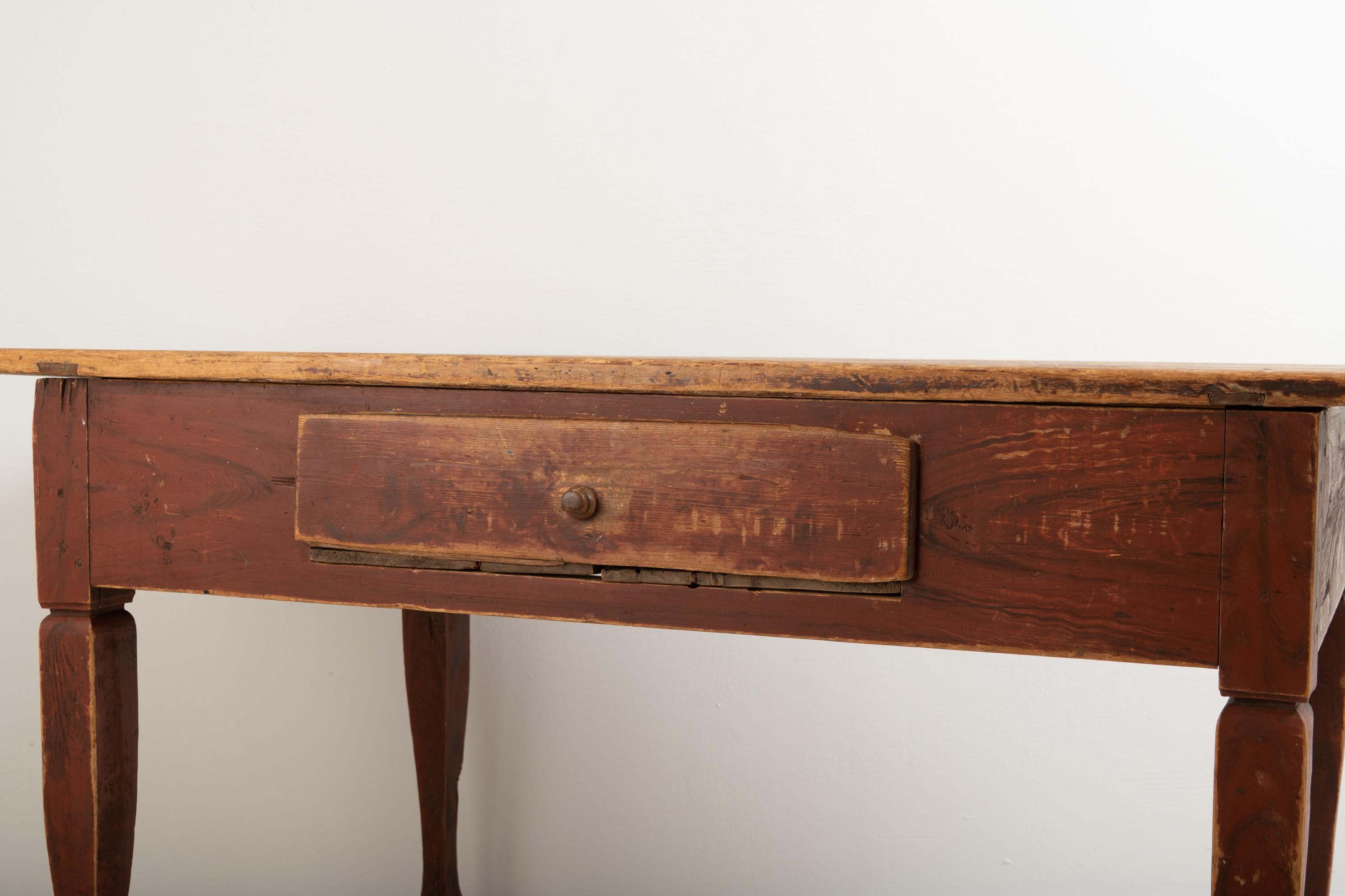 Antiker Gustavianischer Arbeitstisch, echter schwedischer Landhaus-Schreibtisch mit Schublade im Angebot 2