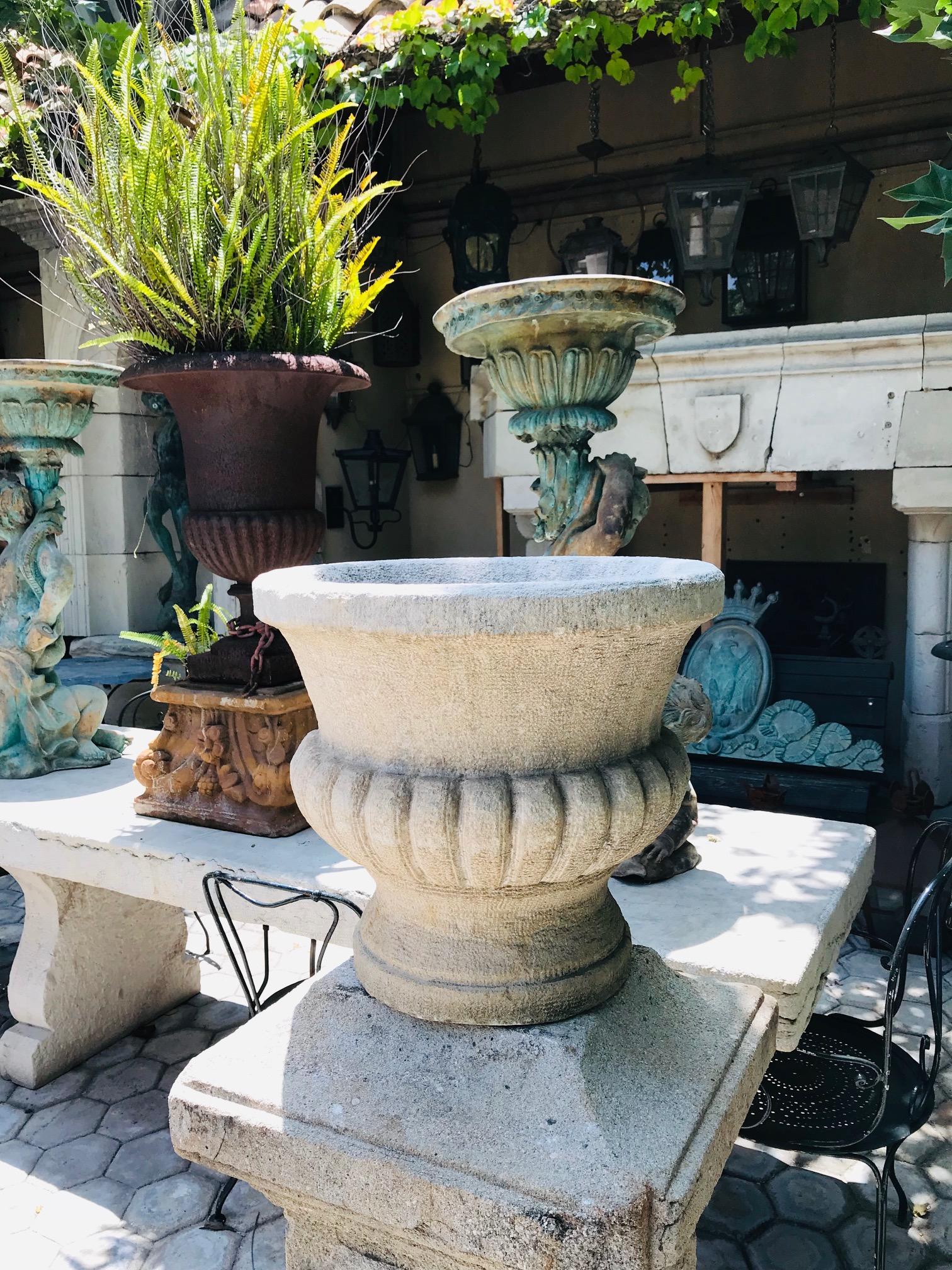 Late 18th Century Hand Carved Stone Jardinieres Planters Vase Urn Garden Antique 4