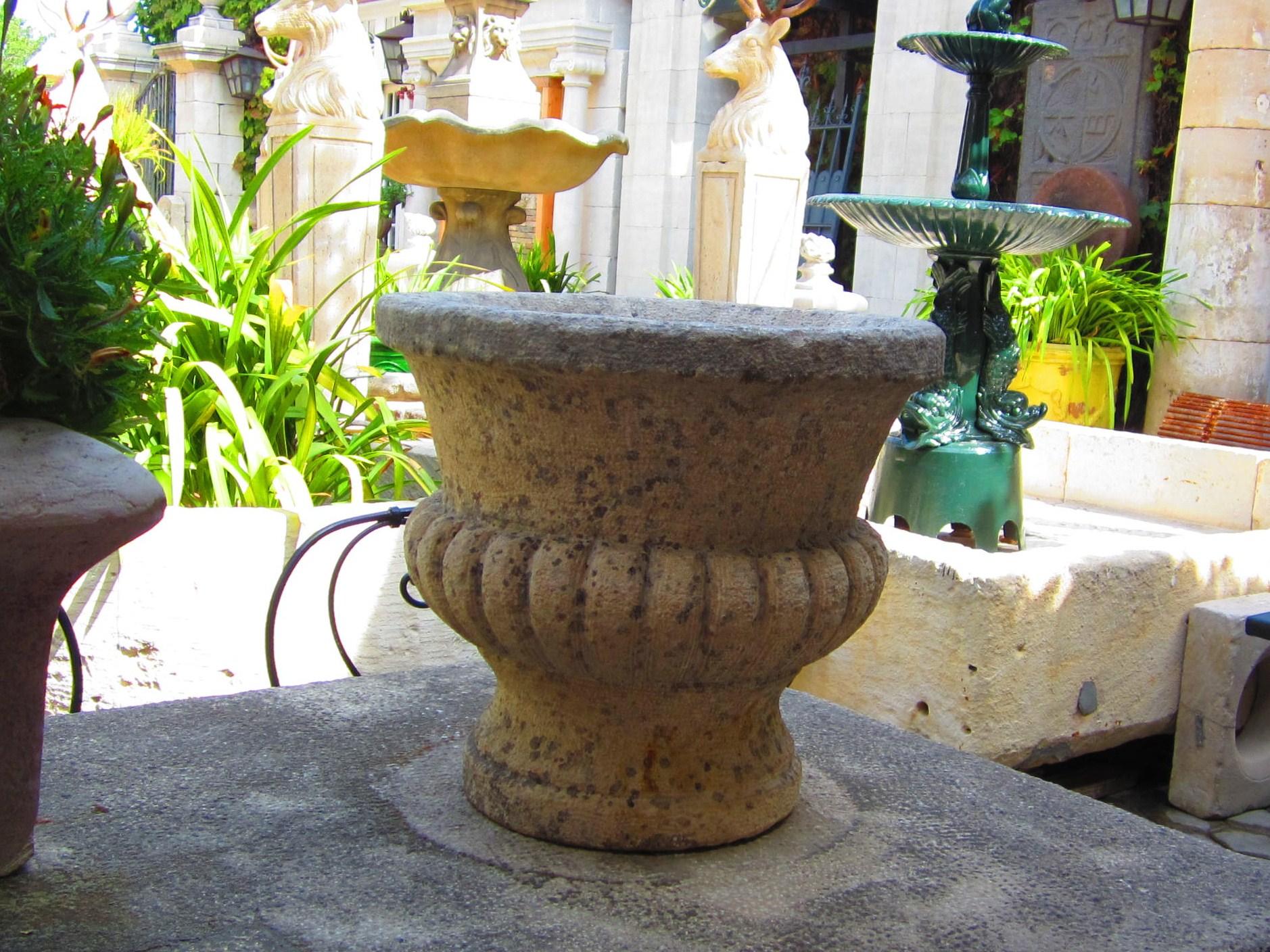 Late 18th Century Hand Carved Stone Jardinieres Planters Vase Urn Garden Antique 1
