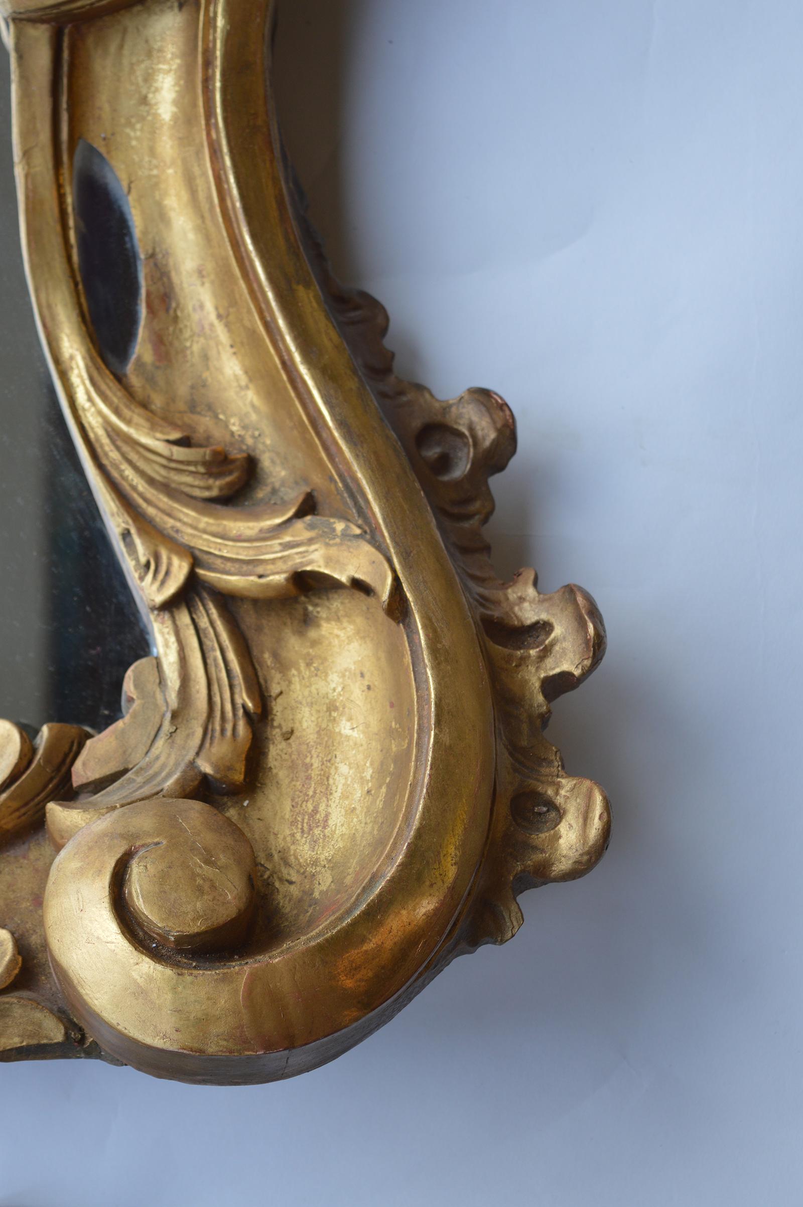 Late 18th Century Hand Carved Wood Mirror For Sale 2