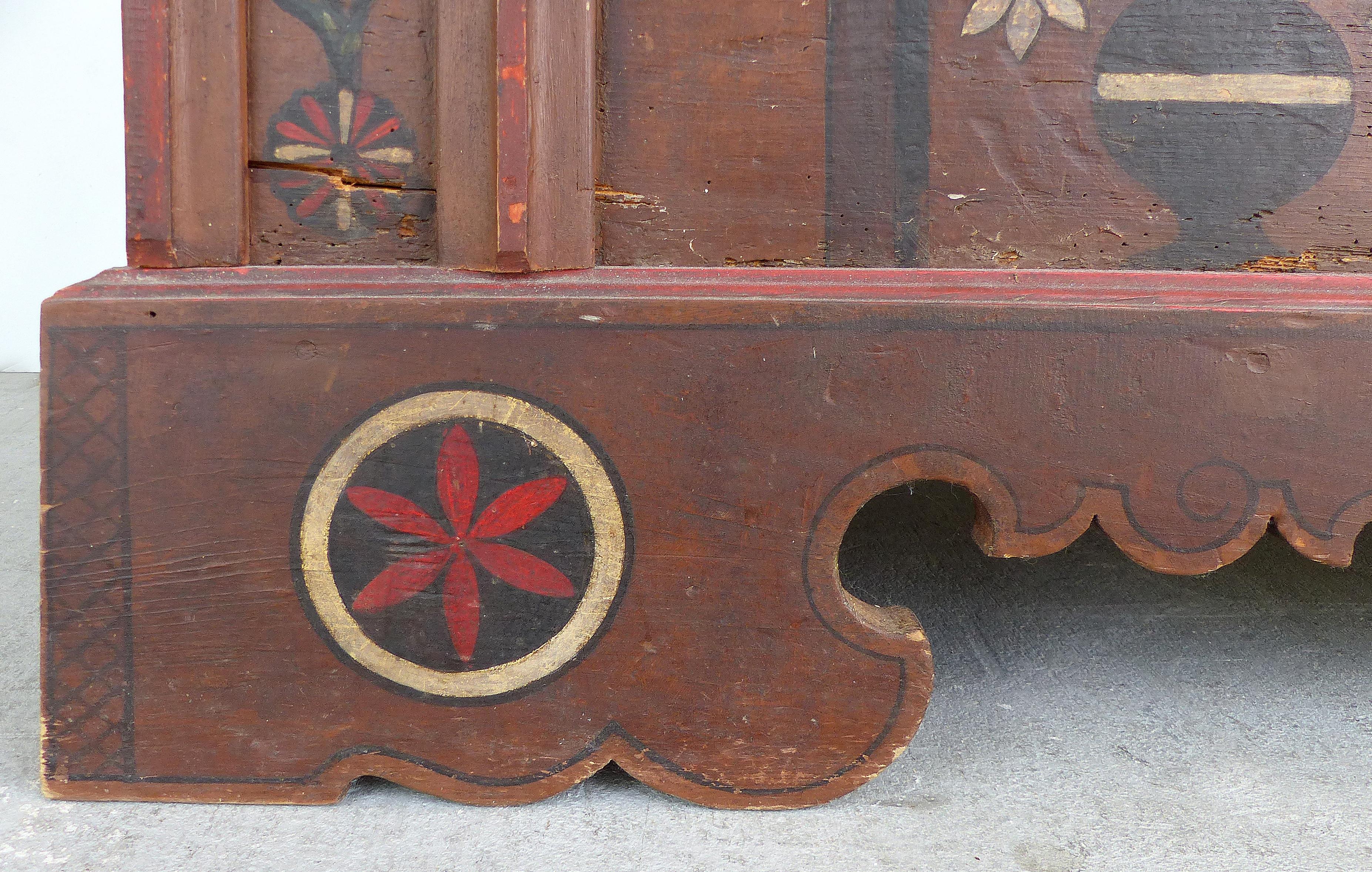 Late 18th Century Hand Painted Bavarian Dowry Chest Dated 1767 In Good Condition For Sale In Miami, FL