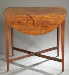 Late 18th Century Hepplewhite Pembroke Drop-Leaf Mahogany Oval Table with Drawer