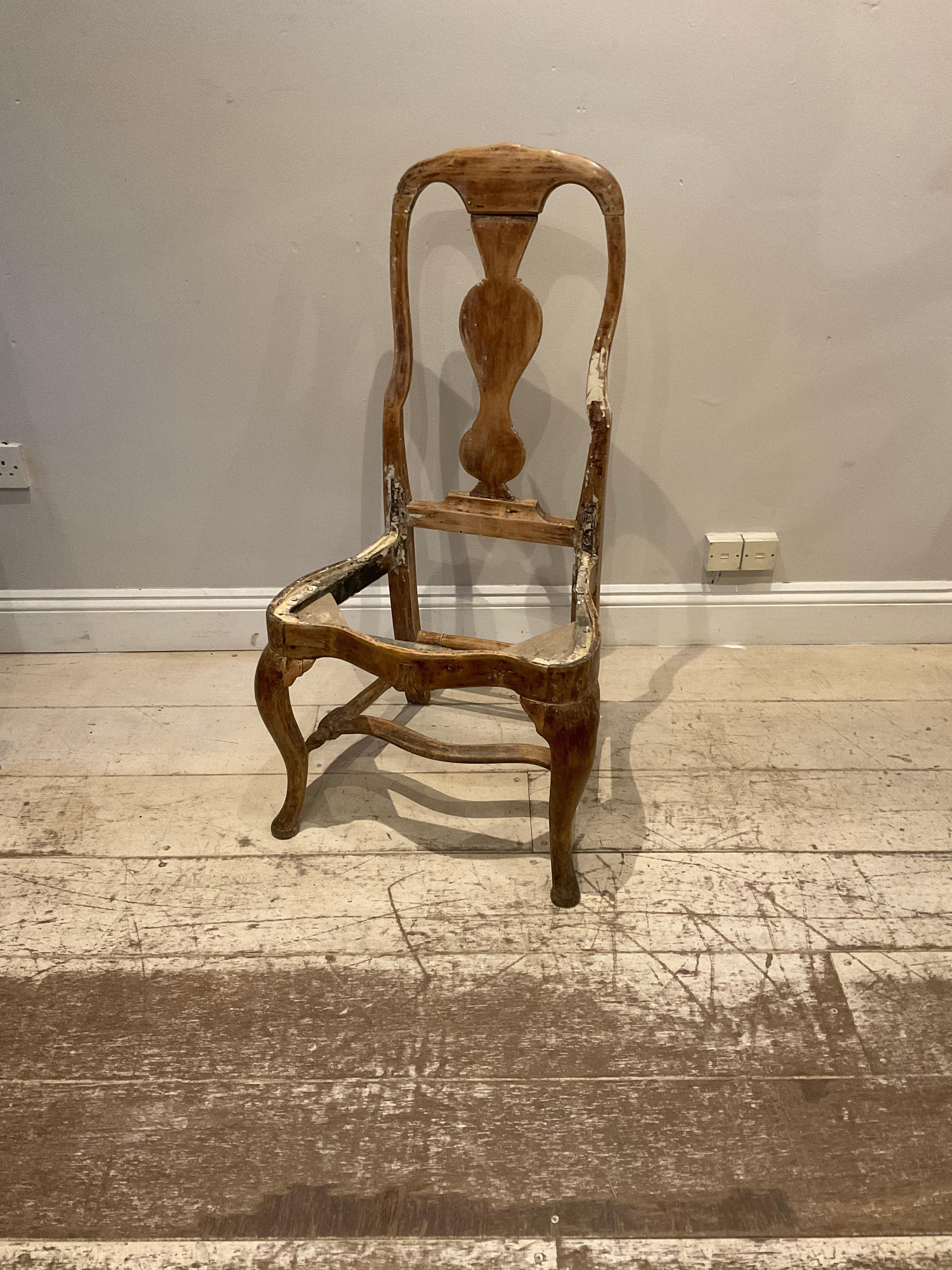 Late 18th Century High Backed Swedish Chair with Leather Seat For Sale 8