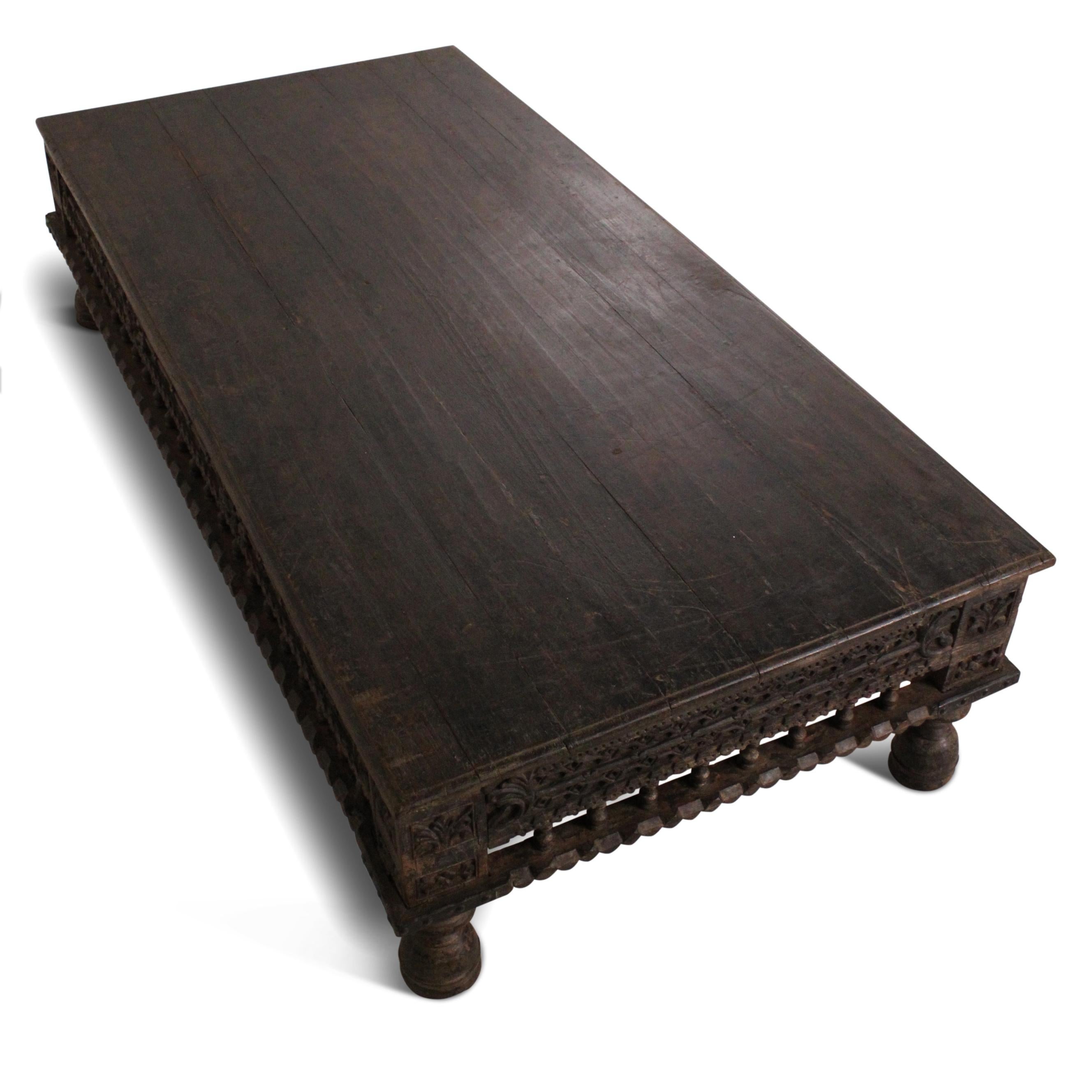 Hand-Carved Late 18th Century Indian Daybed or Coffee Table