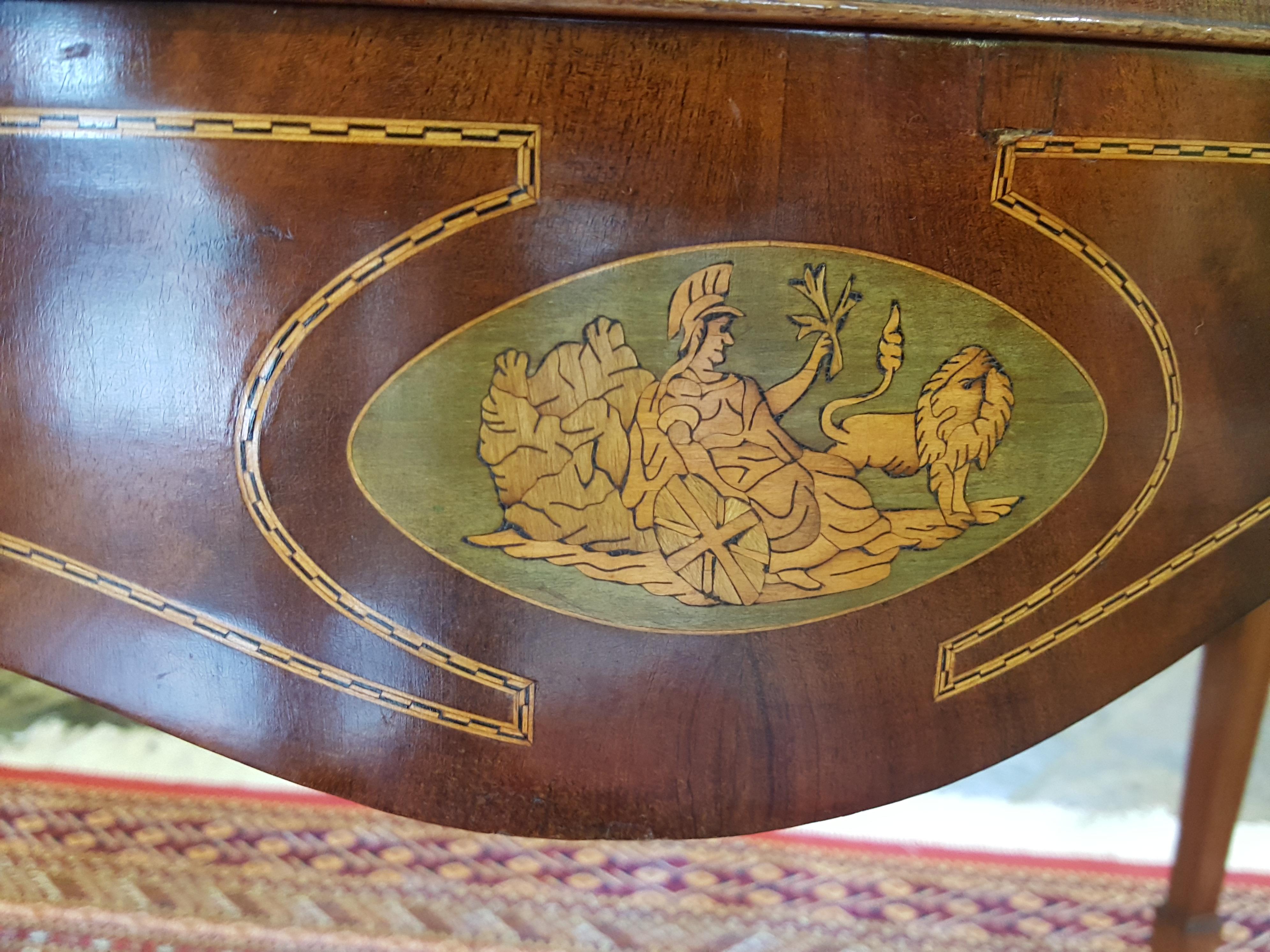 English Late 18th Century Inlaid Mahogany Sideboard