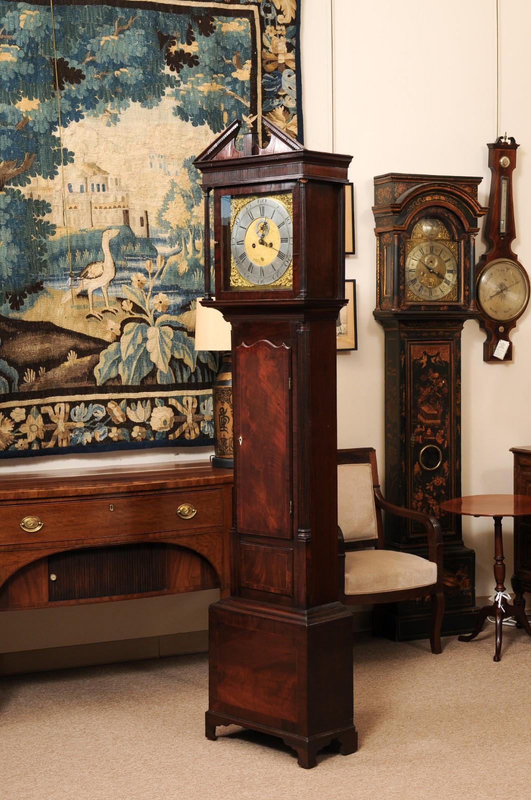 Irische Mahagoni-Gehäuseuhr, 18. Jahrhundert im Angebot 5