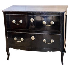 Late 18th Century Italian Black Laquered Commode