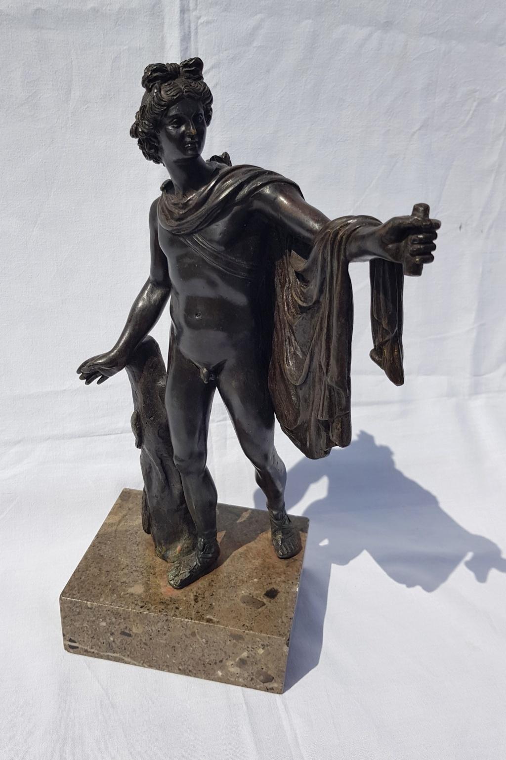 Metalwork Late 18th Century Italian Bronze Sculpture, Apollo Belvedere Italy Neoclassical