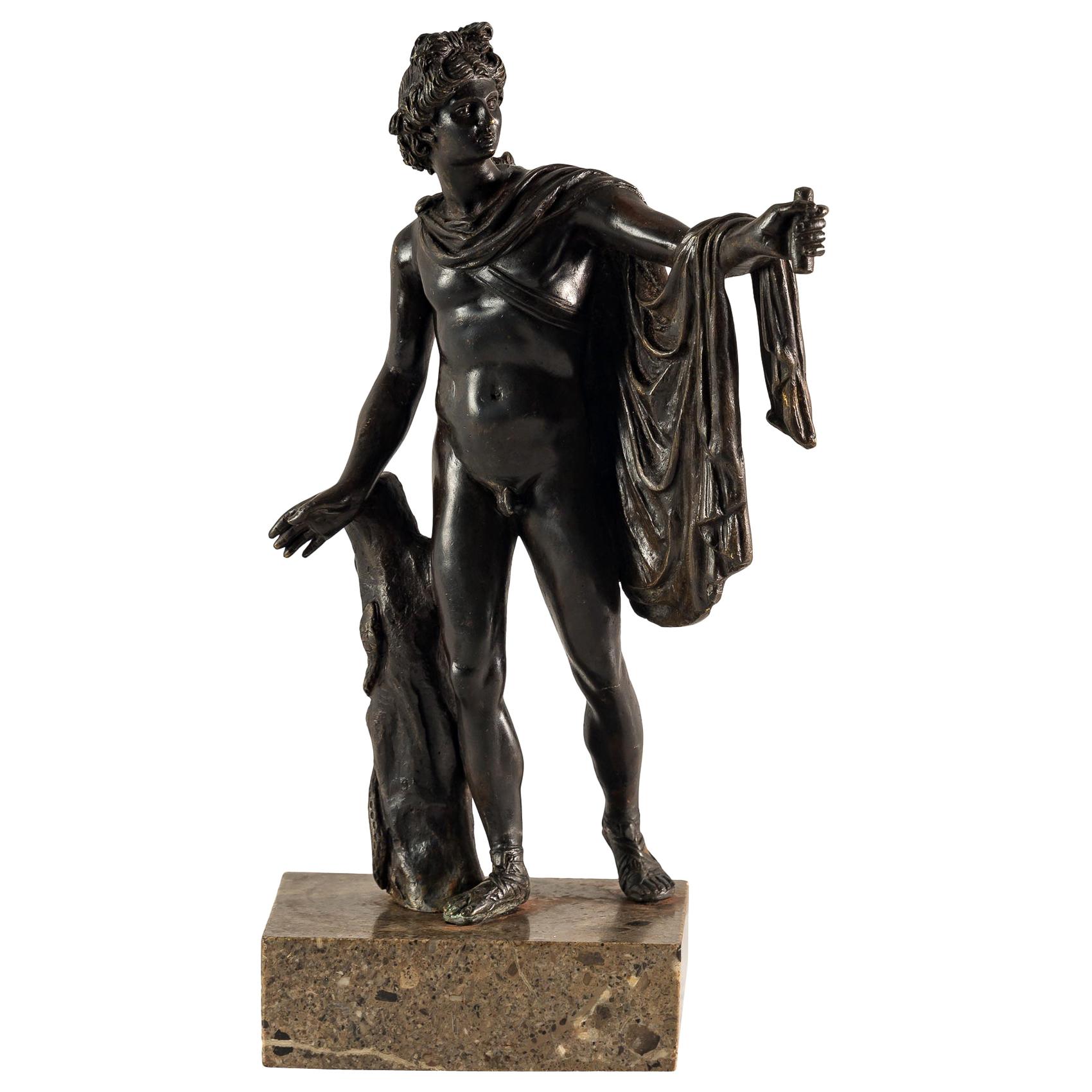 Late 18th Century Italian Bronze Sculpture, Apollo Belvedere Italy Neoclassical
