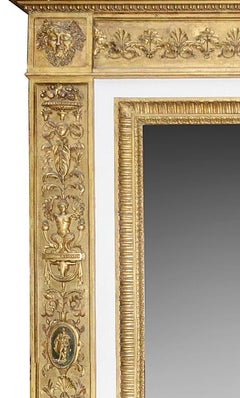 Late 18th Century Italian carved gilt wood and gesso wall mirror.