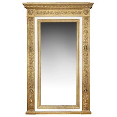 Late 18th Century Italian carved gilt wood and gesso wall mirror.