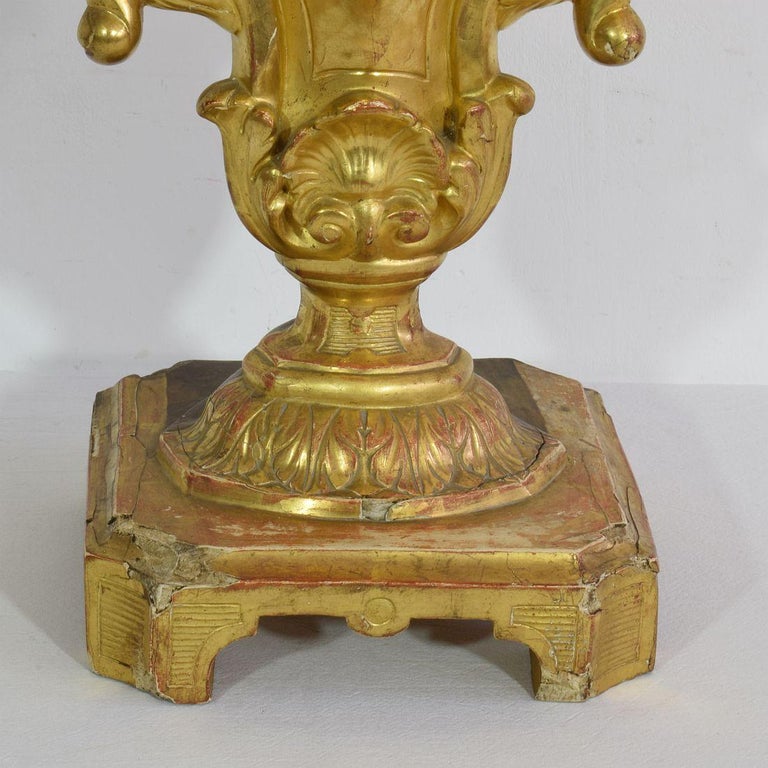Late 18th Century Italian Carved Giltwood Baroque Candleholder 5