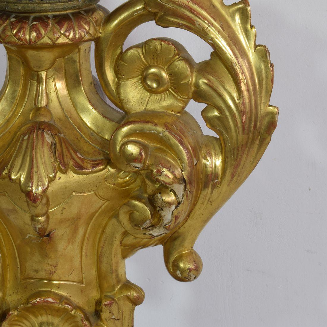 Late 18th Century Italian Carved Giltwood Baroque Candleholder 9