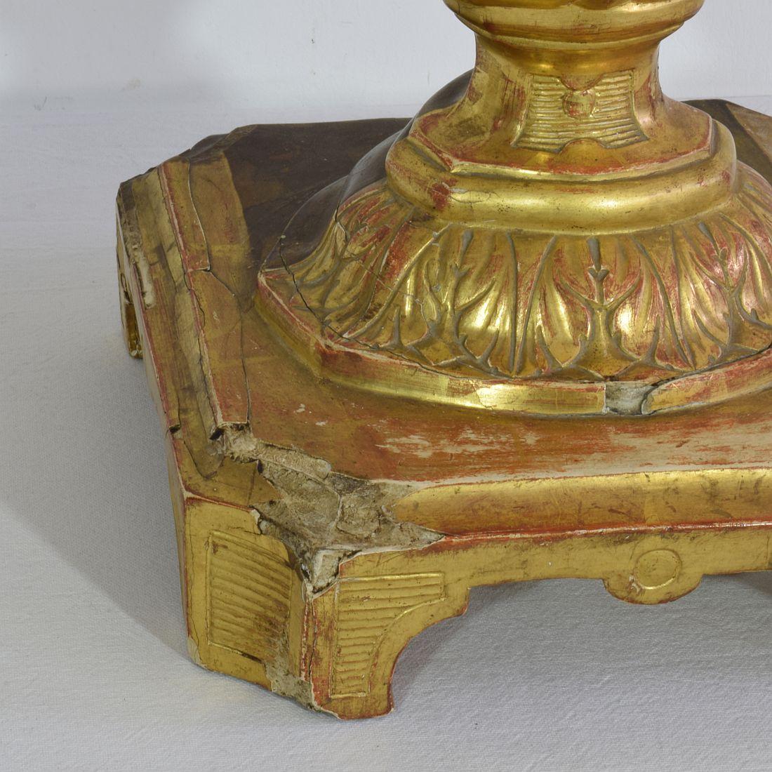 Late 18th Century Italian Carved Giltwood Baroque Candleholder 10
