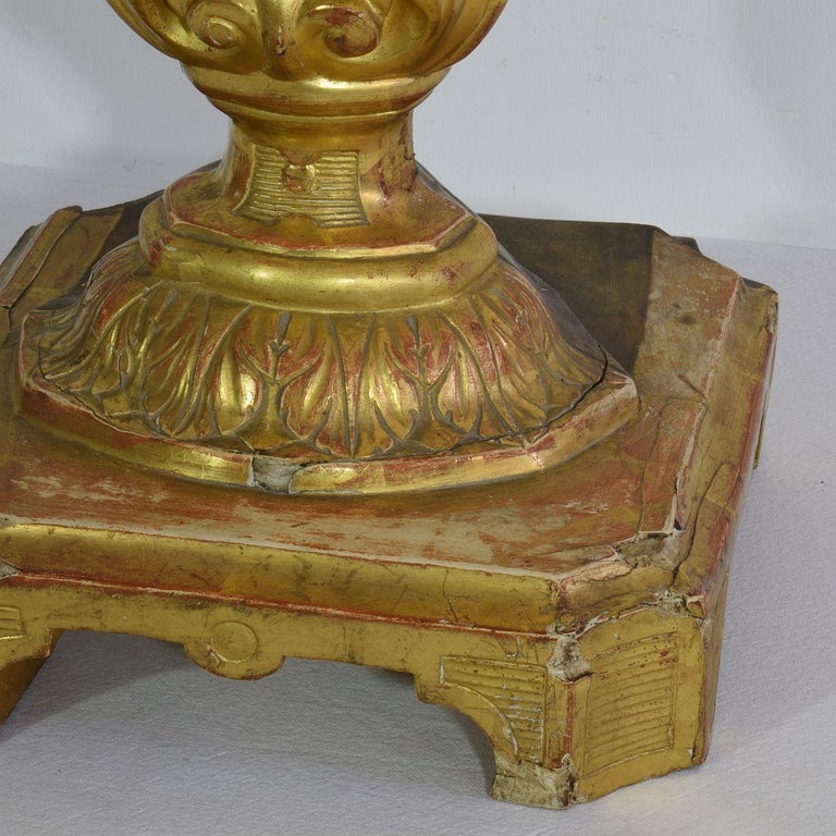Late 18th Century Italian Carved Giltwood Baroque Candleholder 11