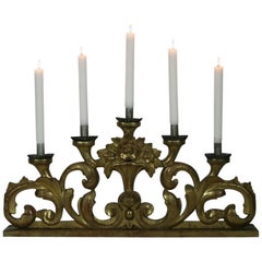 Late 18th Century Italian Carved Giltwood Baroque Candleholder