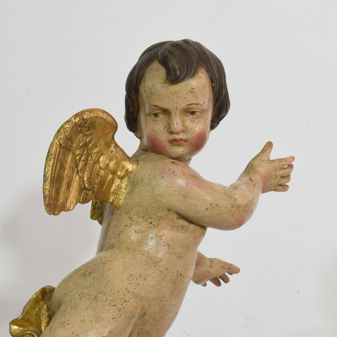 Late 18th Century, Italian Carved Wood Baroque Angel 5