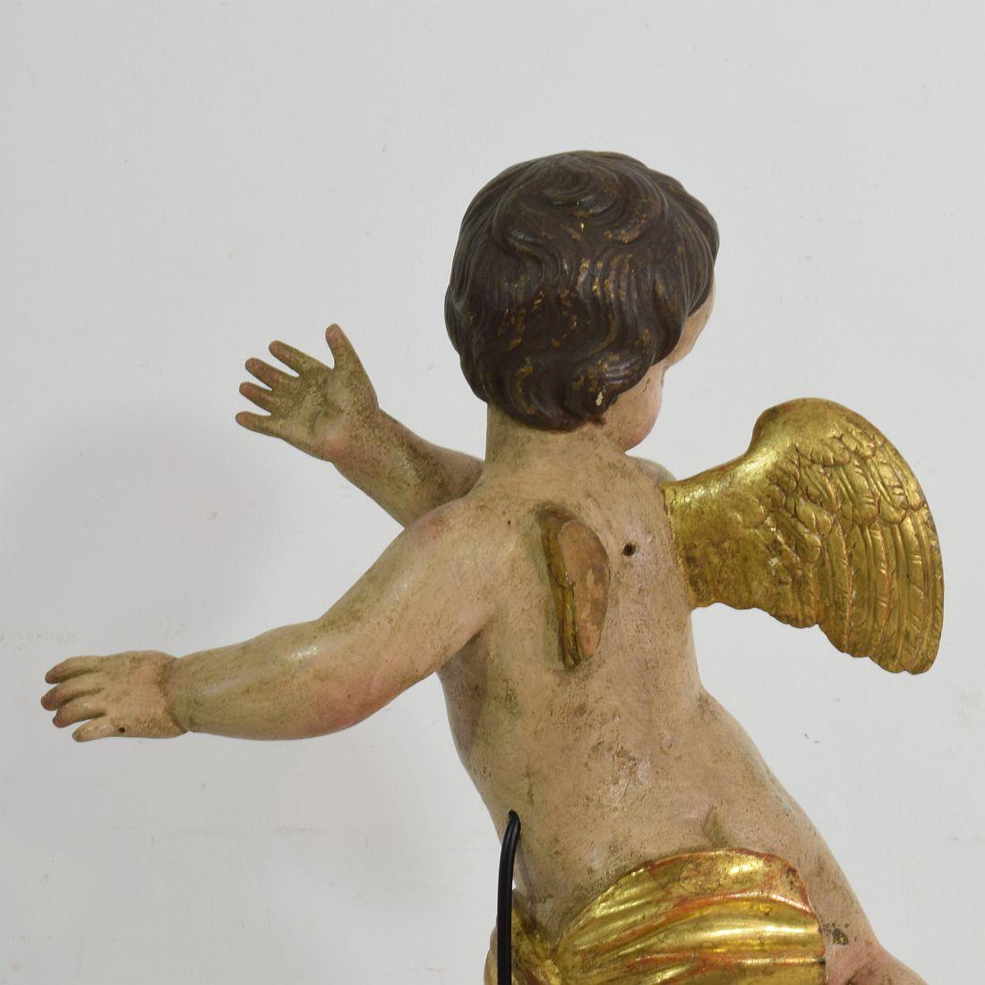 Late 18th Century, Italian Carved Wood Baroque Angel 6